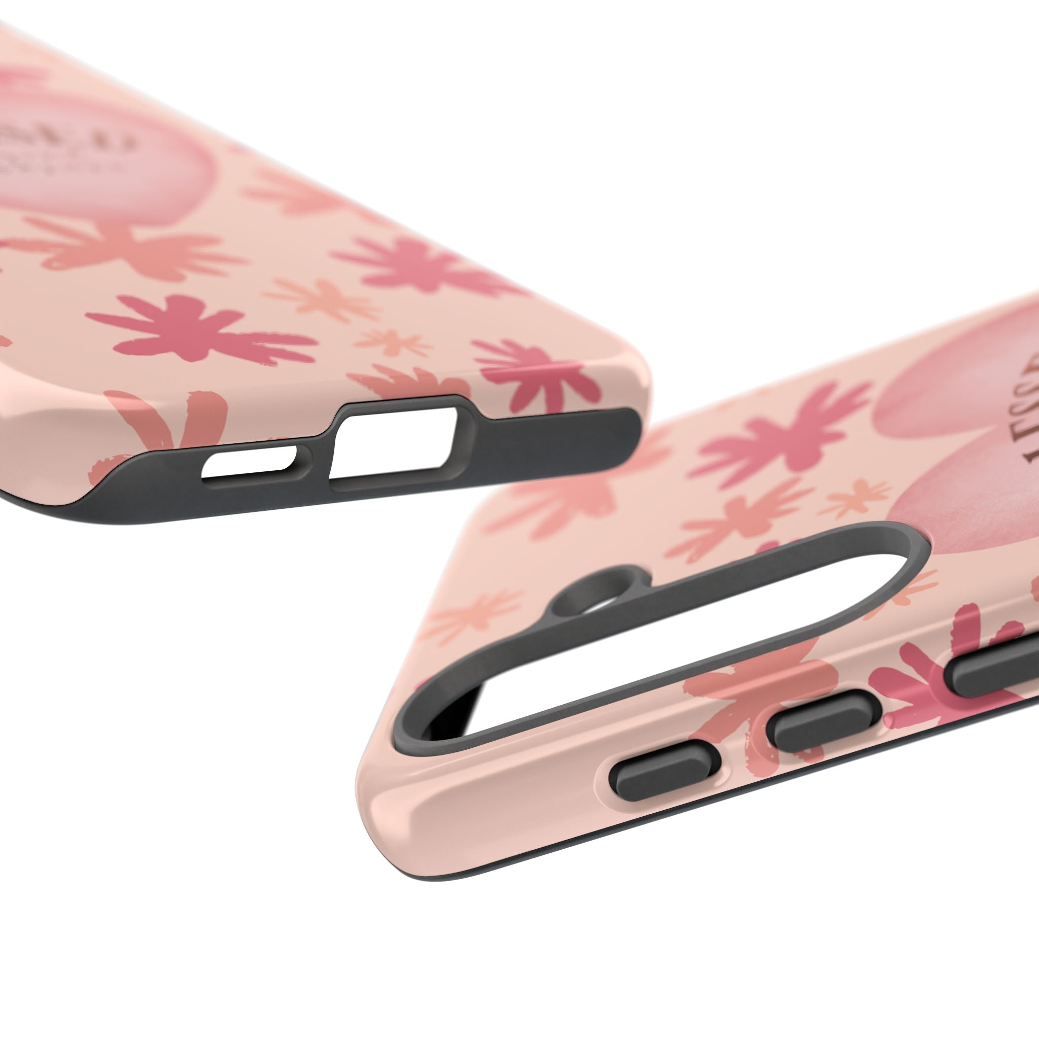 Blessed Heart Floral Phone Case — Pink 'Blessed Beyond Measure' Protective Tough Case