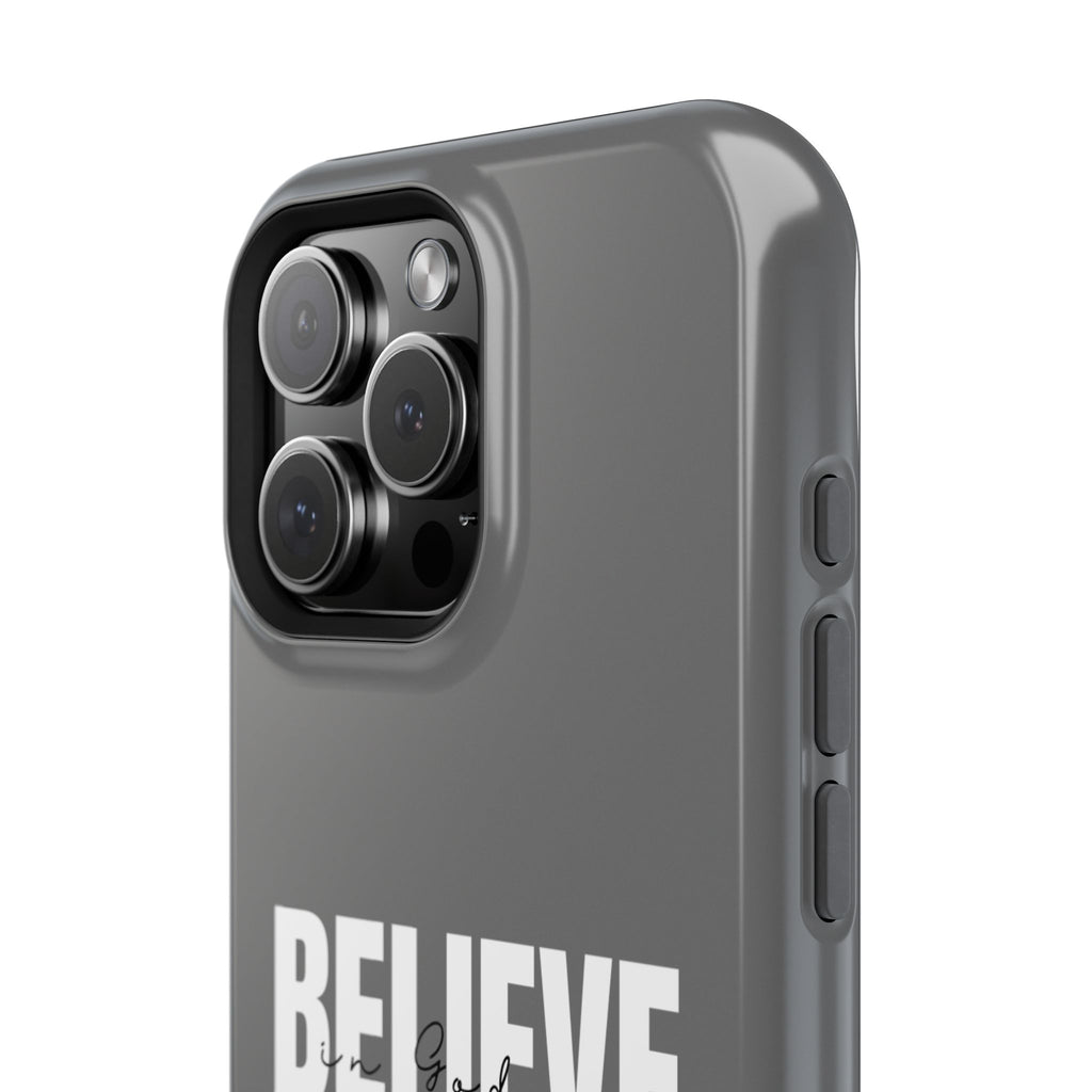 Phone Case — GREY "BELIEVE" Impact-Resistant Protective Cover