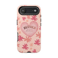 Blessed Heart Floral Phone Case — Pink 'Blessed Beyond Measure' Protective Tough Case