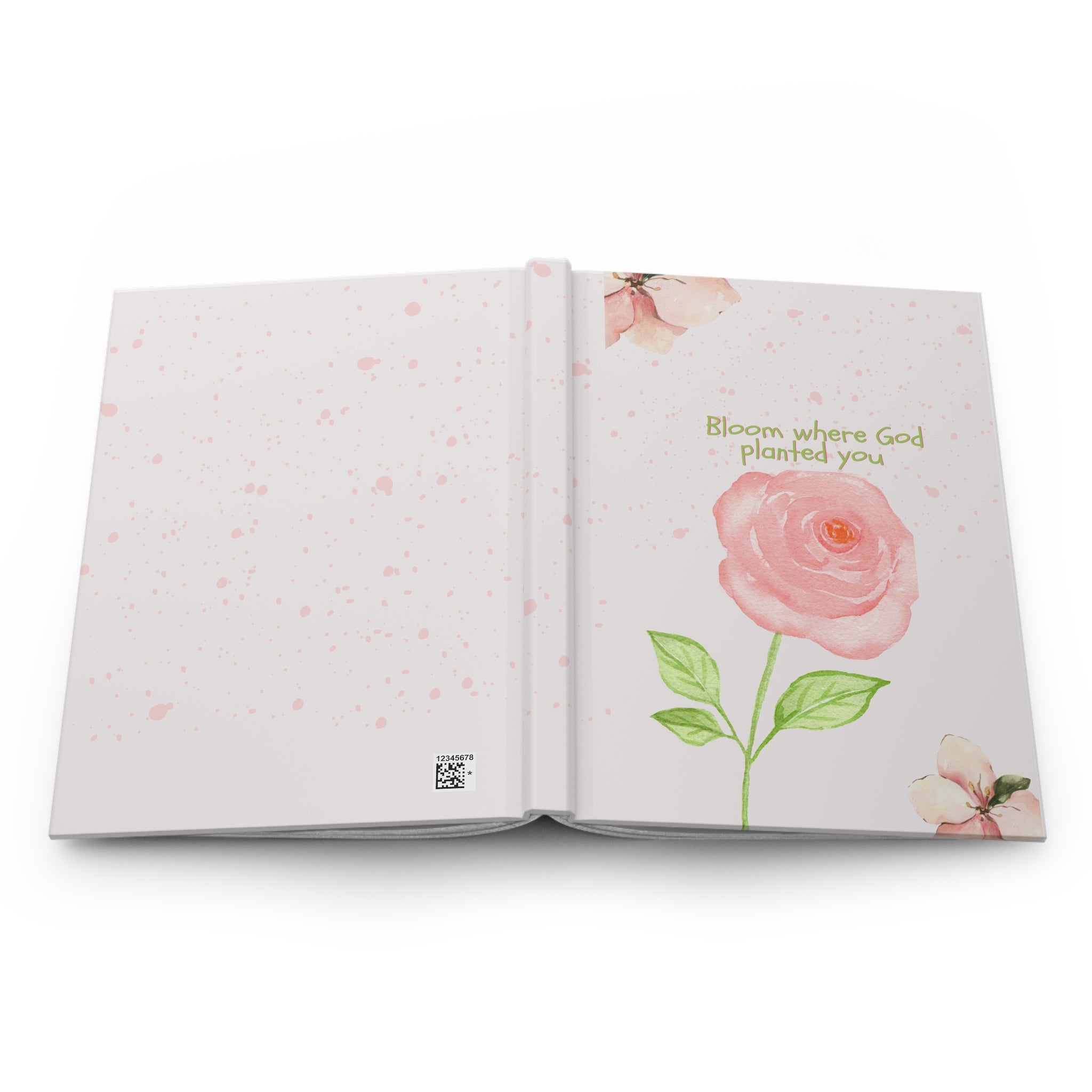 Hardcover Journal — "Bloom Where God Planted You" Floral Faith Notebook
