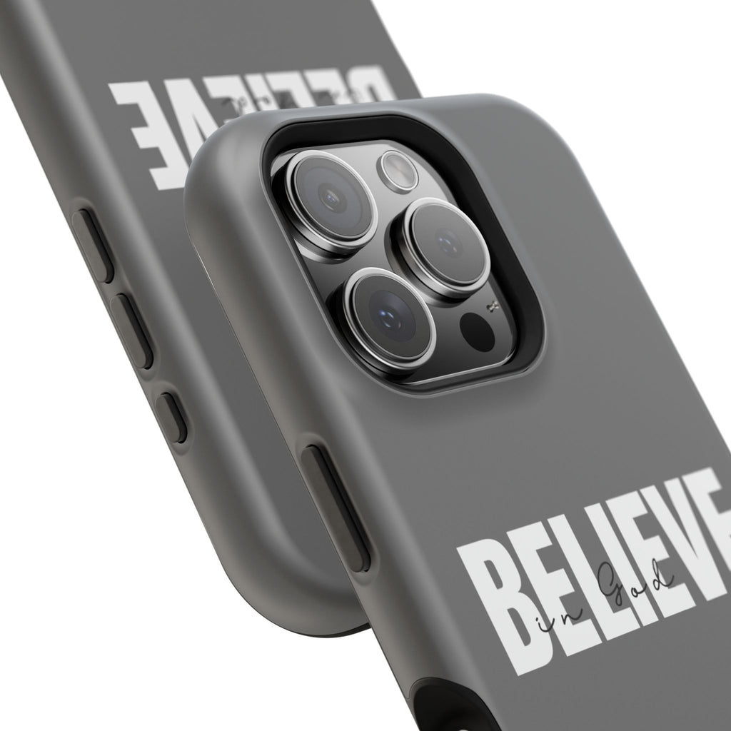 Phone Case — GREY "BELIEVE" Impact-Resistant Protective Cover