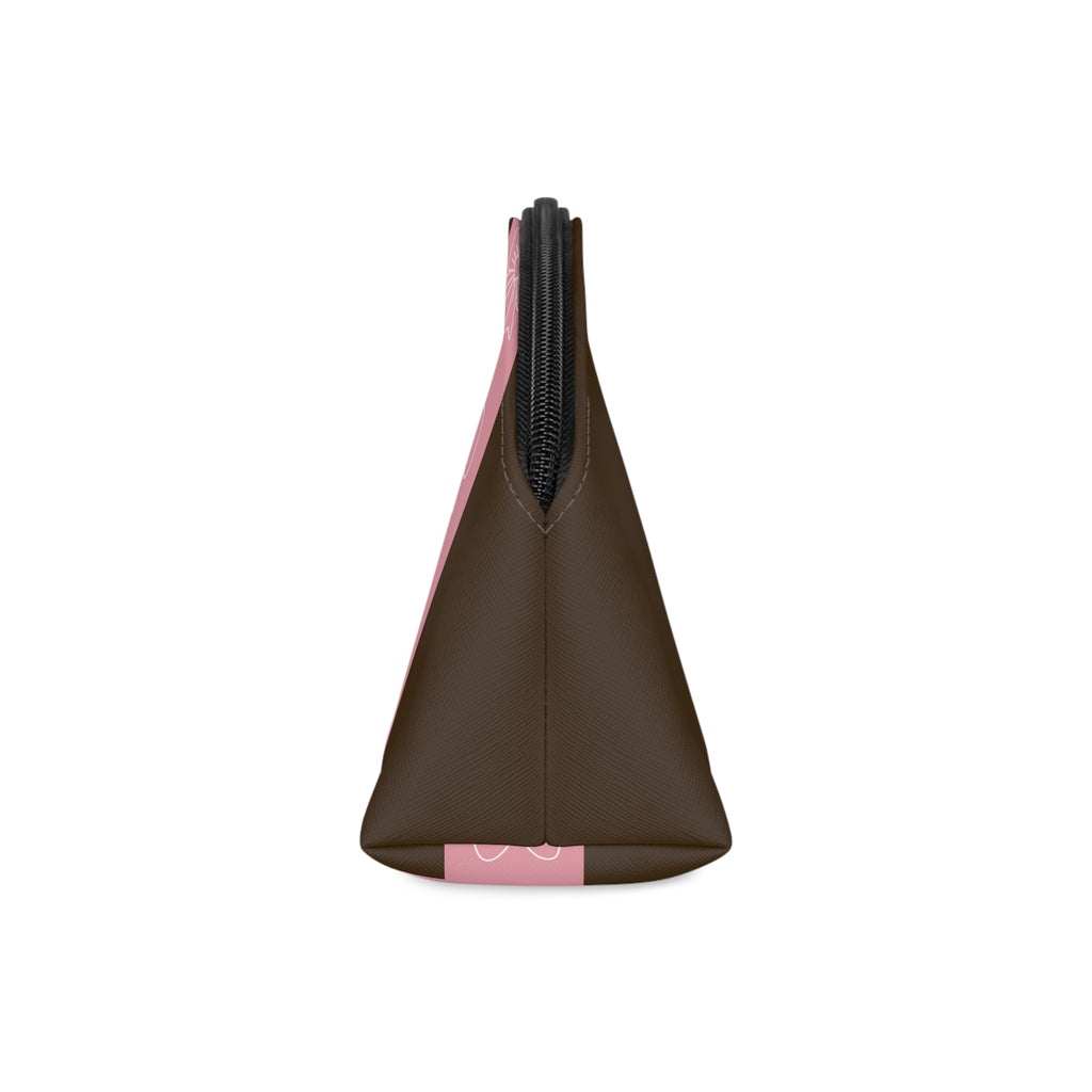 Makeup Bag — "Made in the Image of God" Brown & Pink Cosmetic Pouch