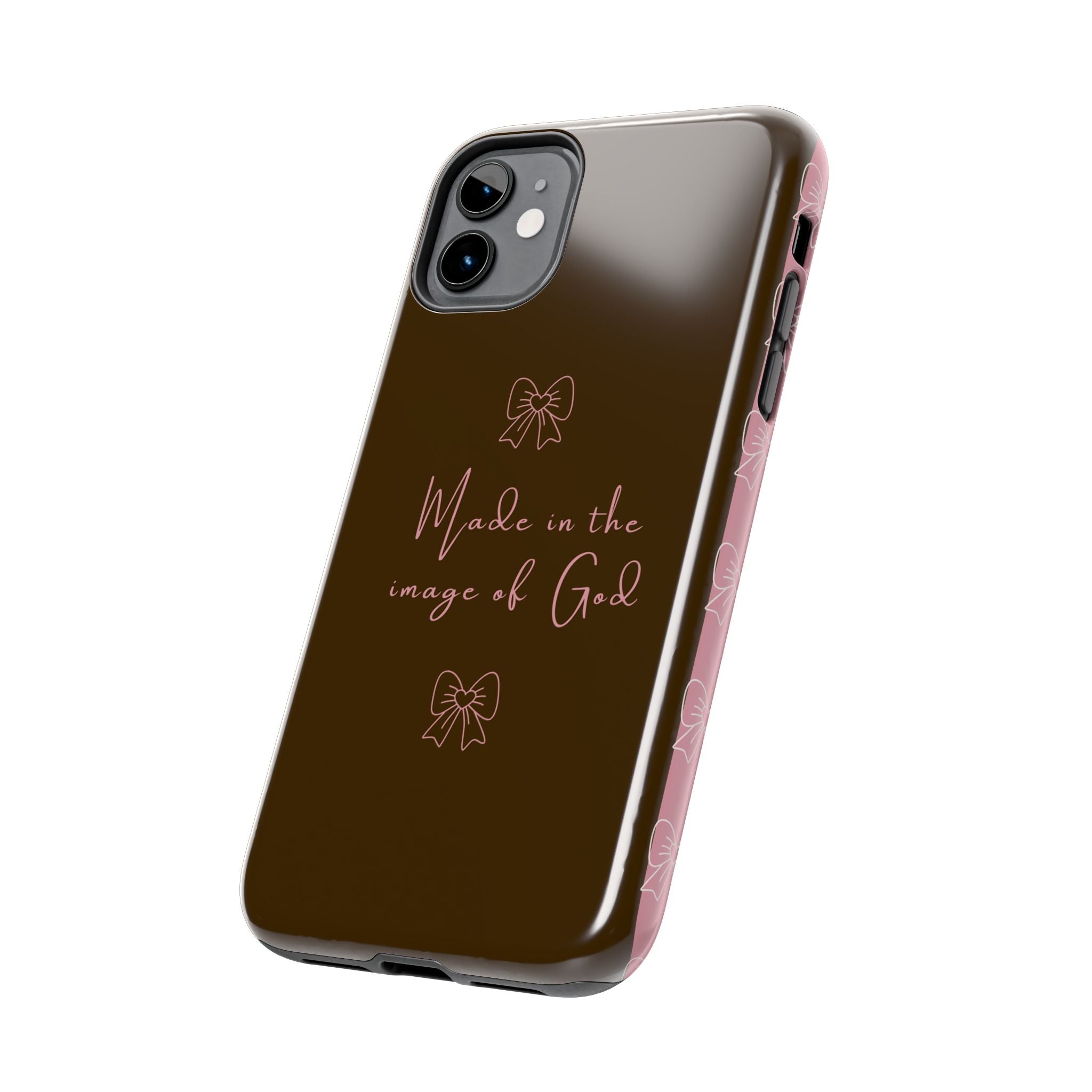 Made in the Image of God Tough Phone Case – Feminine Bow Christian Protective Cover