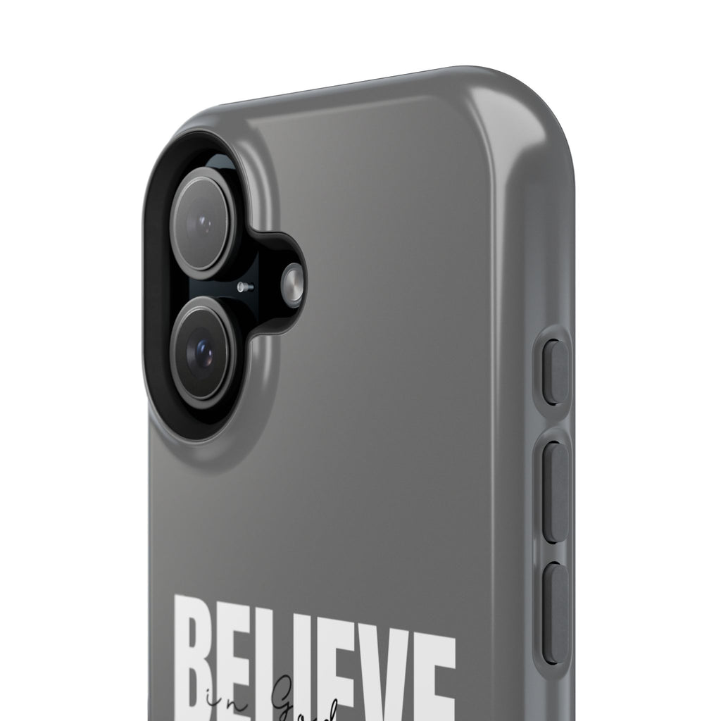 Phone Case — GREY "BELIEVE" Impact-Resistant Protective Cover