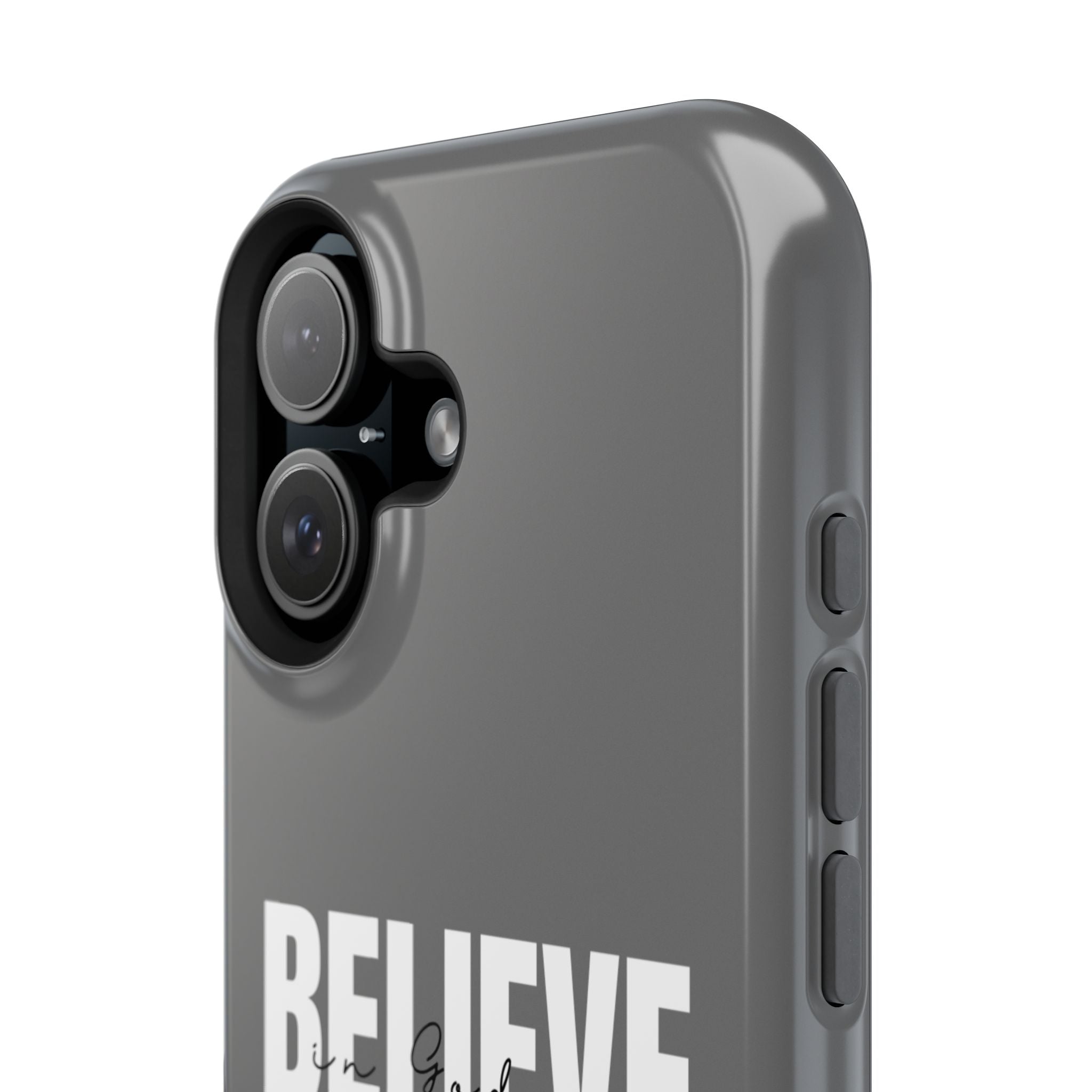 Phone Case — GREY "BELIEVE" Impact-Resistant Protective Cover