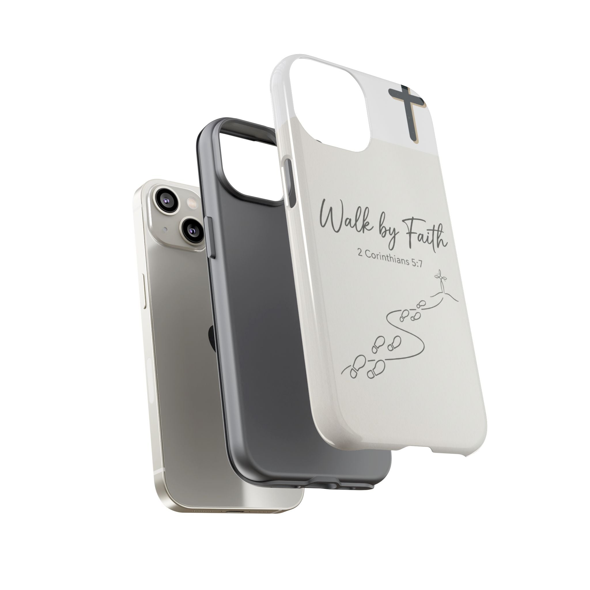 Christian Phone Case — "Walk by Faith" 2 Corinthians 5:7 Protective Tough Case