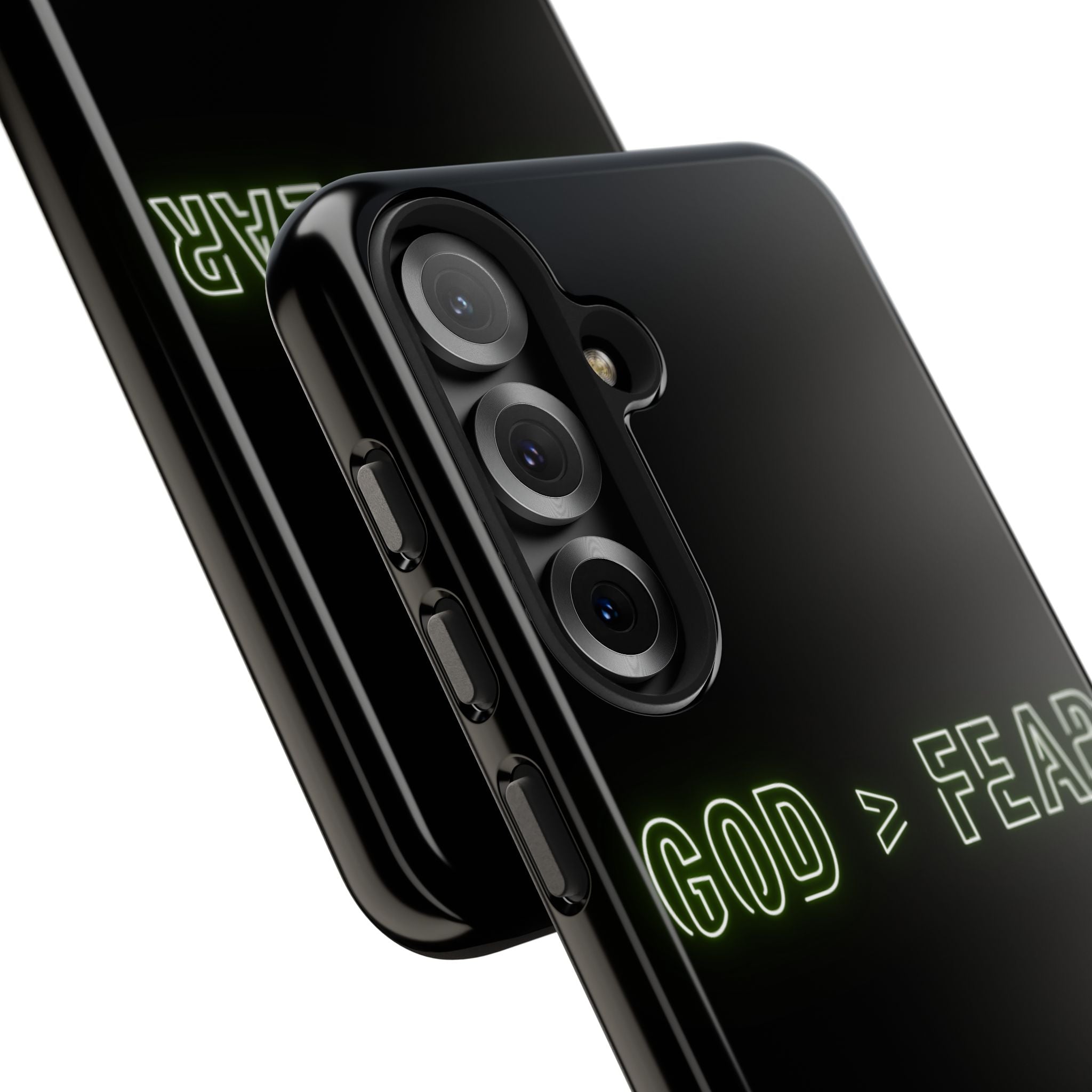 God > Fear Tough Phone Case — Neon Faith Protective iPhone Cover