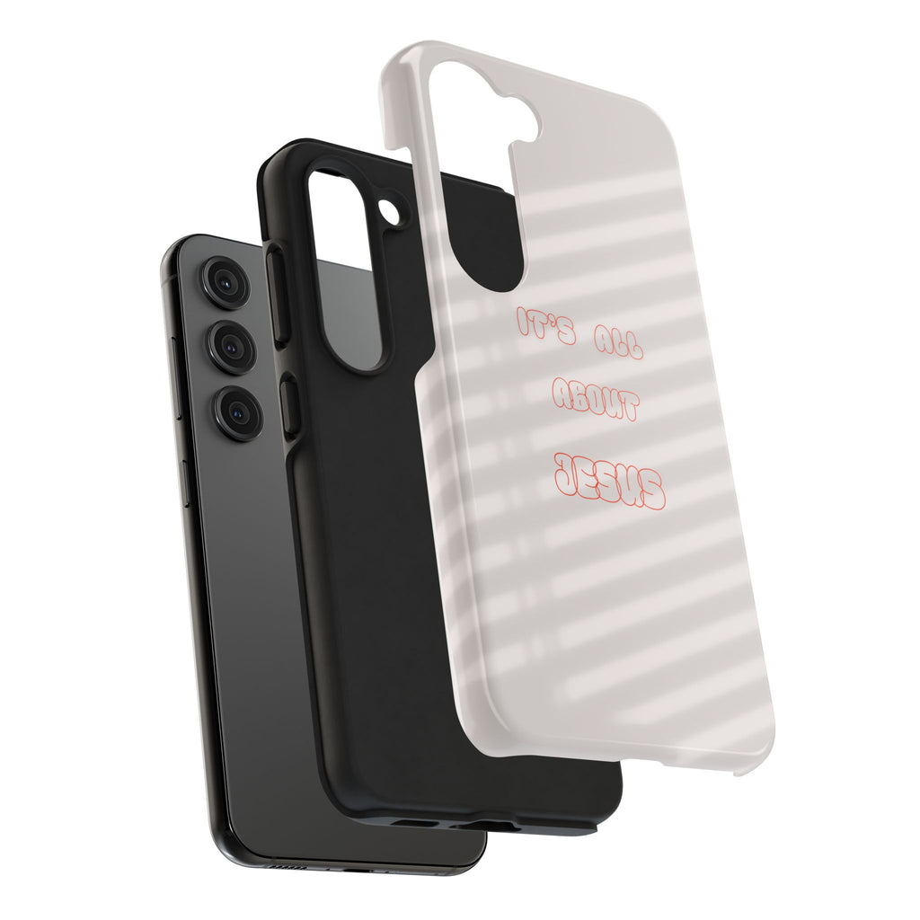 Tough Phone Case — "It's All About Jesus" Minimalist Christian Phone Cover