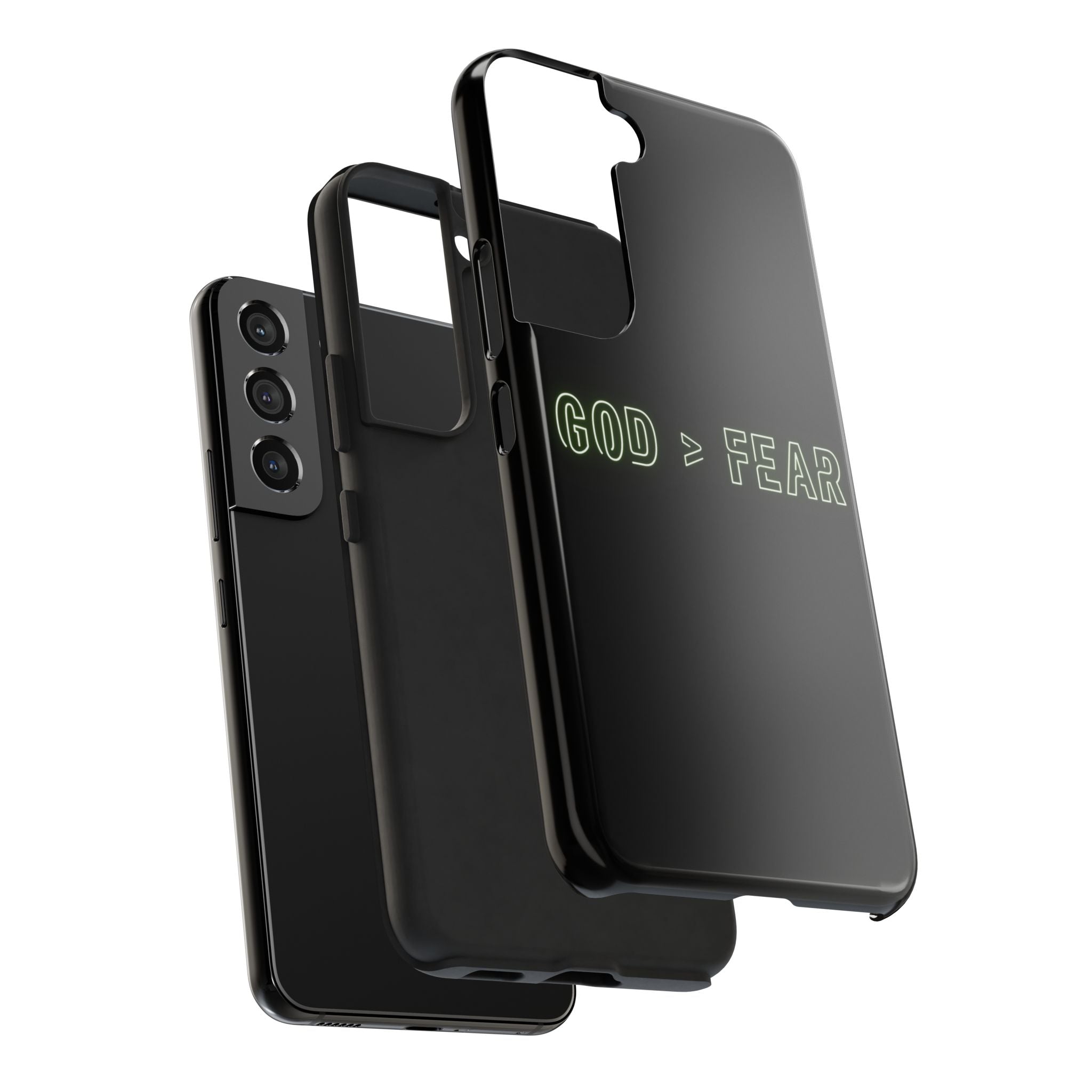 God > Fear Tough Phone Case — Neon Faith Protective iPhone Cover