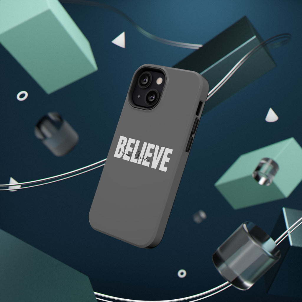 Phone Case — GREY "BELIEVE" Impact-Resistant Protective Cover