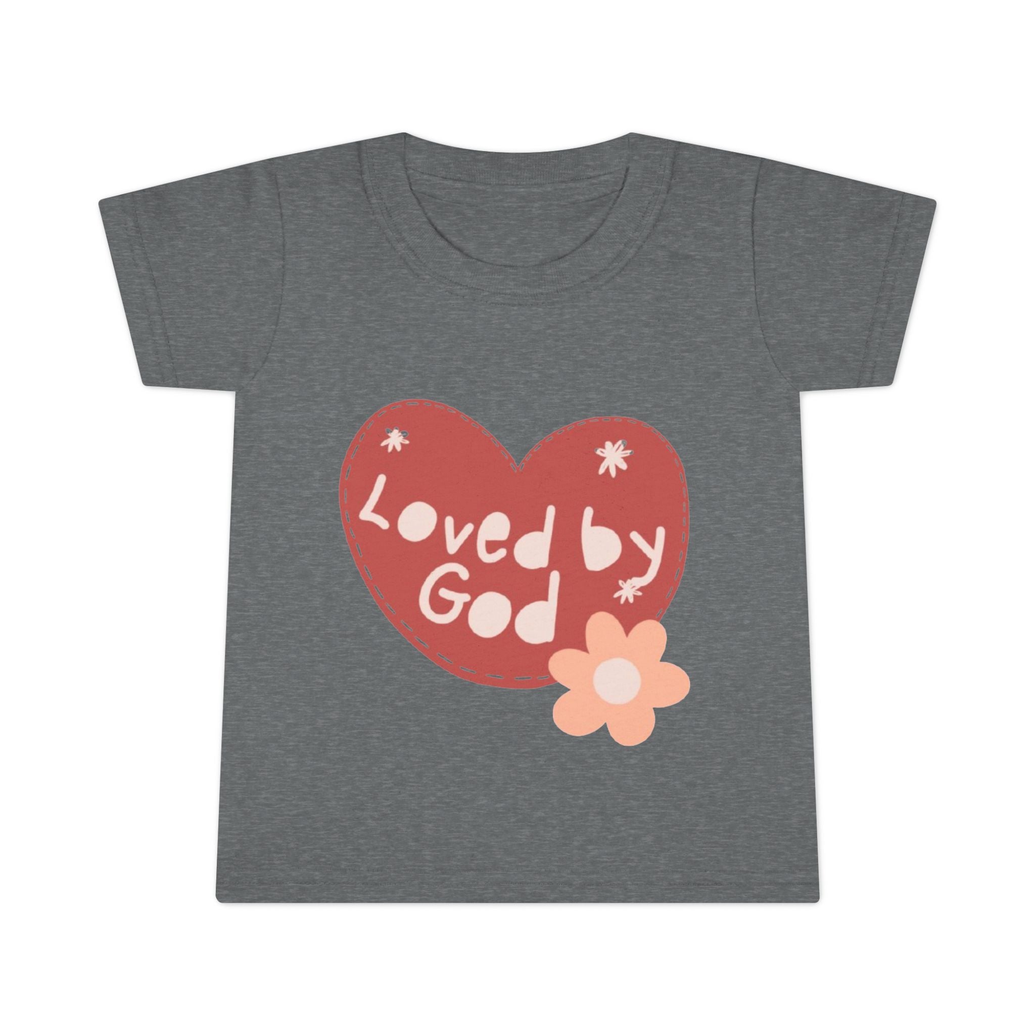 Loved by God Toddler T-Shirt — Cute Christian Heart & Flower Tee for Baby Girls and Boys
