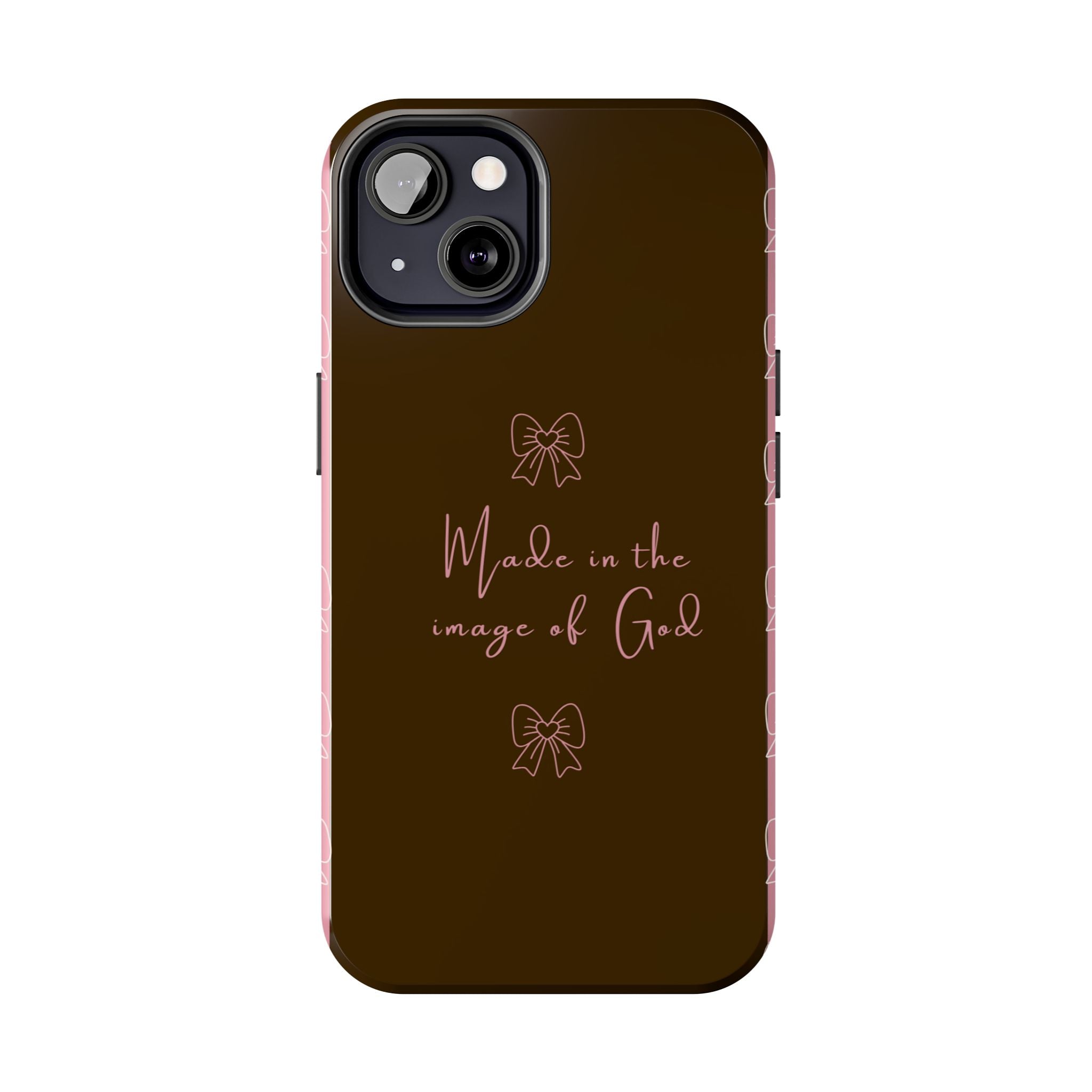 Made in the Image of God Tough Phone Case – Feminine Bow Christian Protective Cover