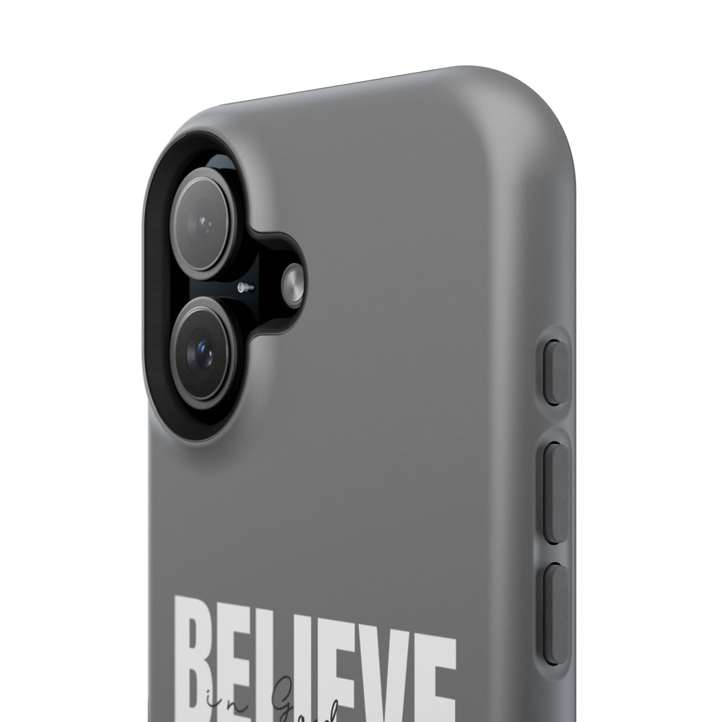Phone Case — GREY "BELIEVE" Impact-Resistant Protective Cover
