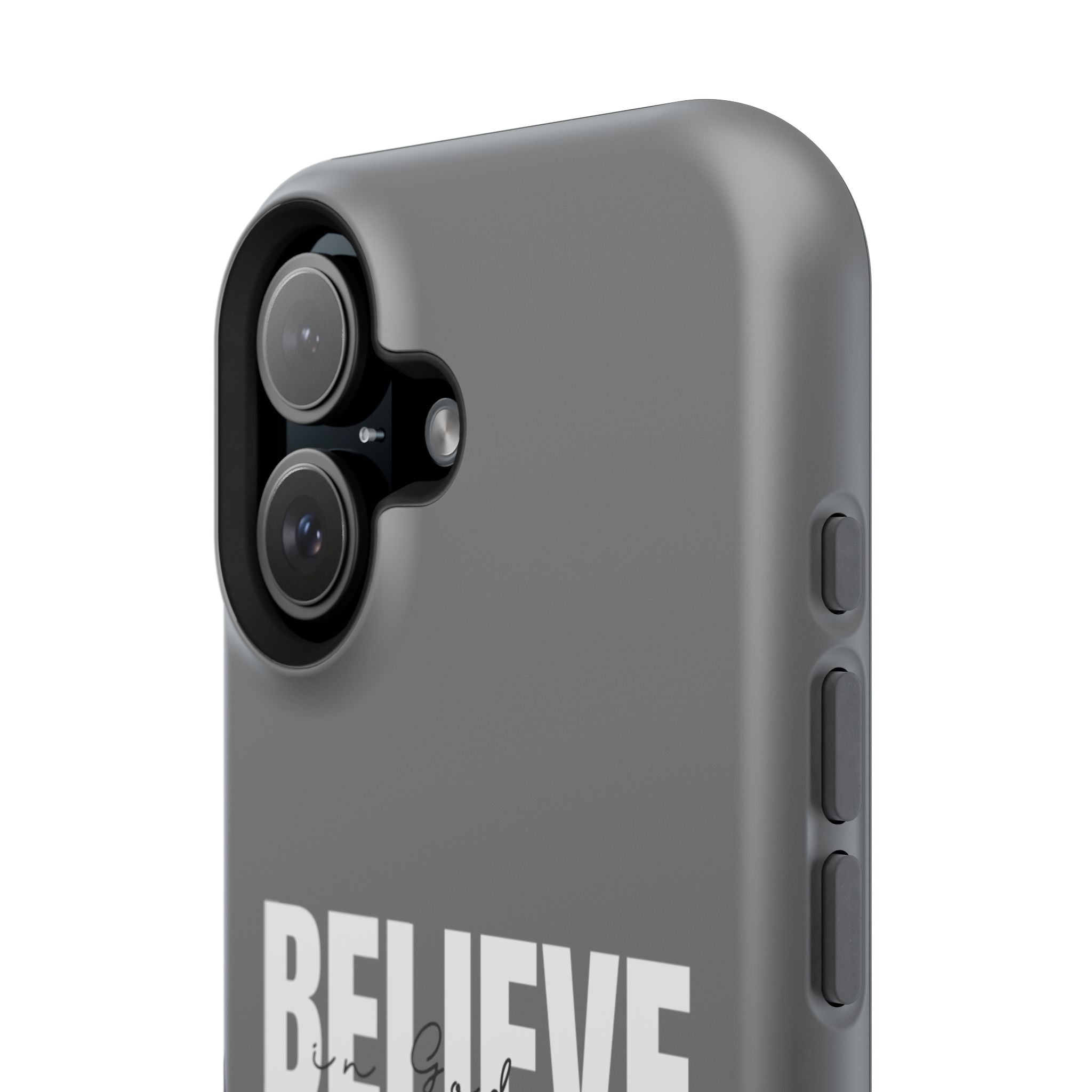 Phone Case — GREY "BELIEVE" Impact-Resistant Protective Cover