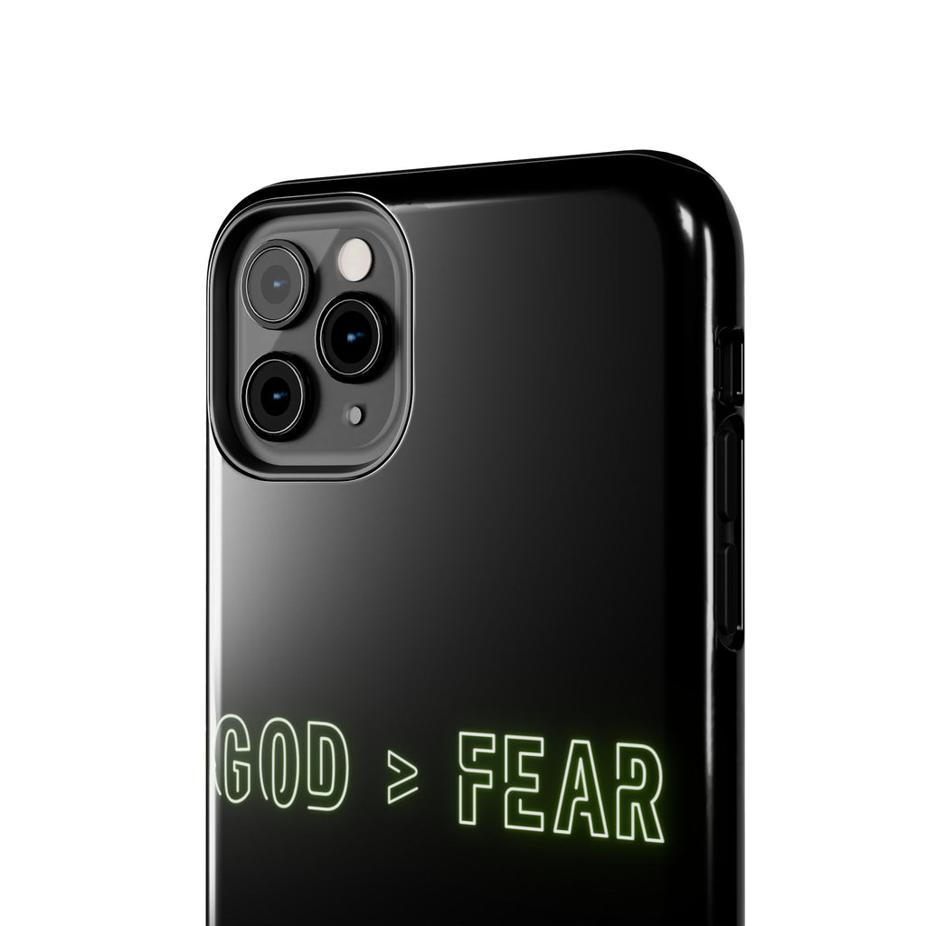God > Fear Tough Phone Case — Neon Faith Protective iPhone Cover