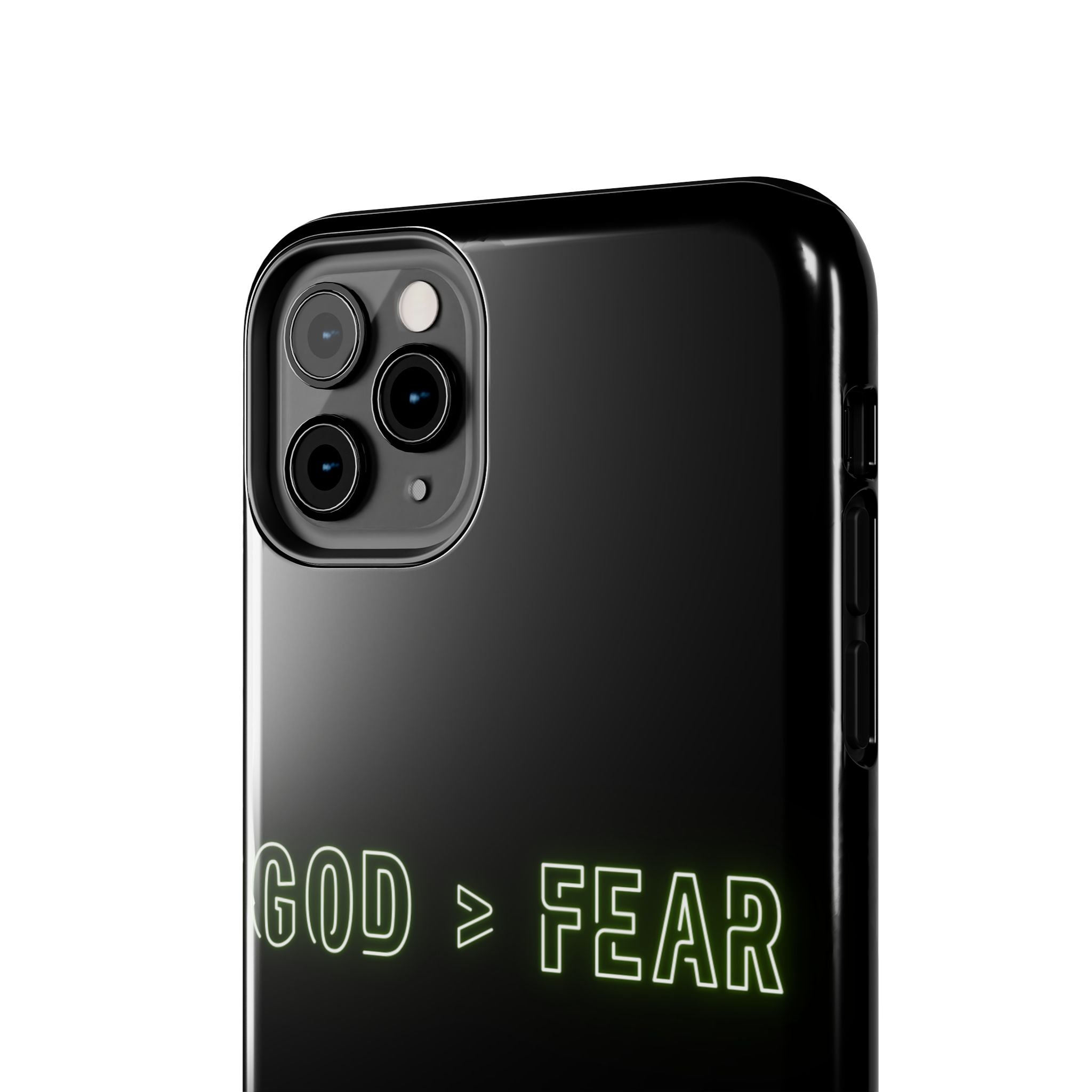 God > Fear Tough Phone Case — Neon Faith Protective iPhone Cover