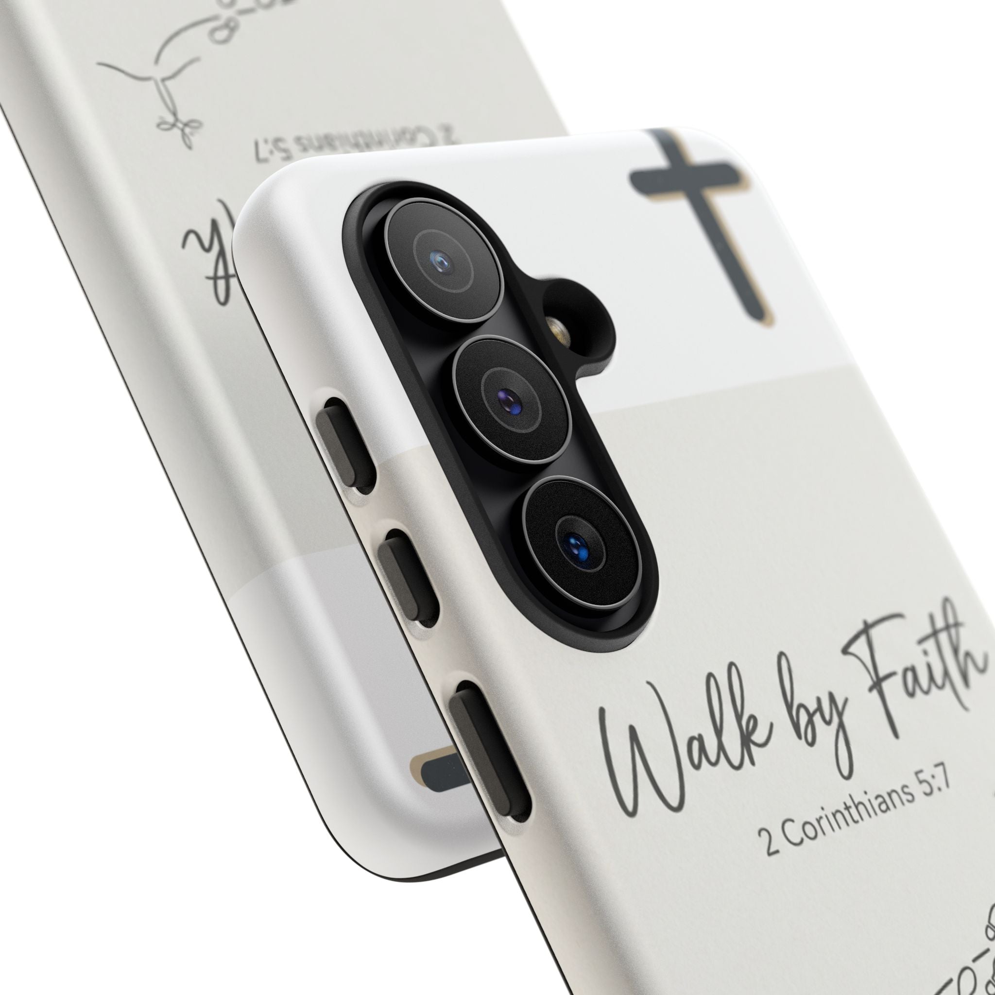 Christian Phone Case — "Walk by Faith" 2 Corinthians 5:7 Protective Tough Case