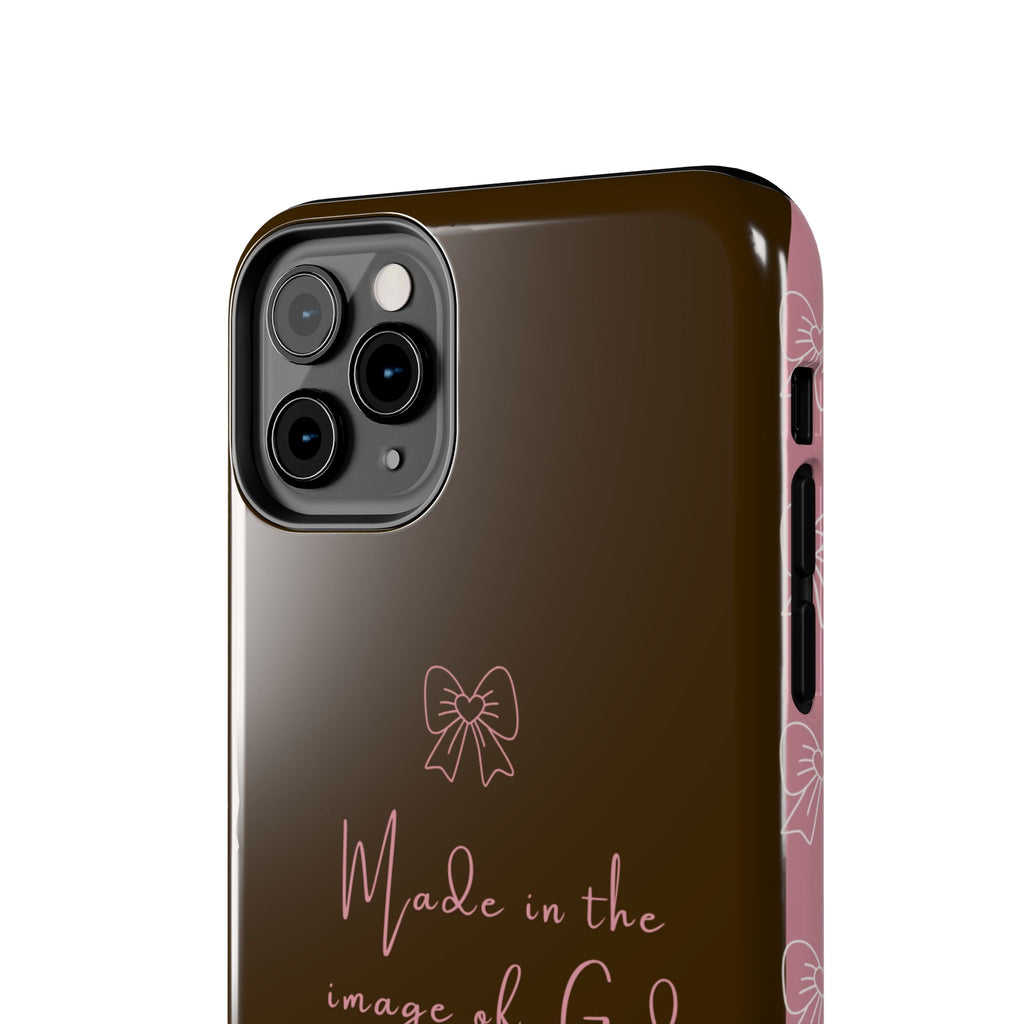 Made in the Image of God Tough Phone Case – Feminine Bow Christian Protective Cover