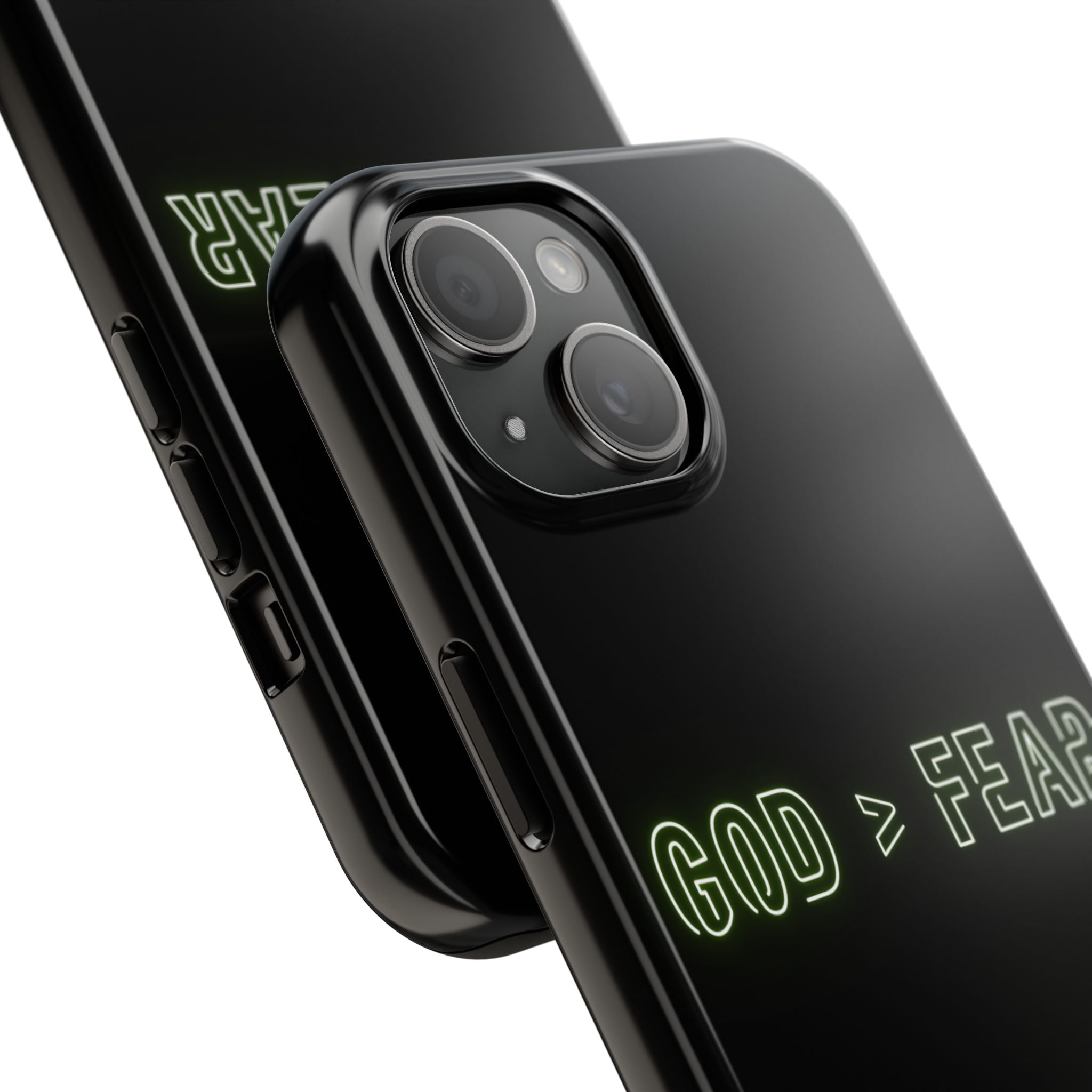 God > Fear Tough Phone Case — Neon Faith Protective iPhone Cover
