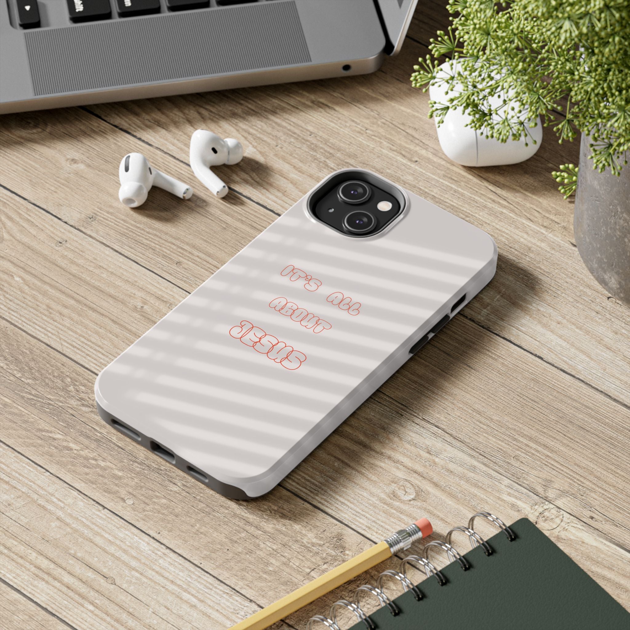 Tough Phone Case — "It's All About Jesus" Minimalist Christian Phone Cover