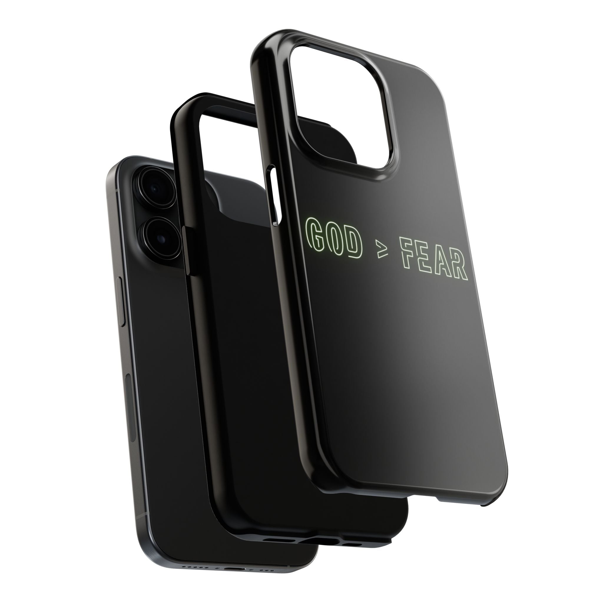 God > Fear Tough Phone Case — Neon Faith Protective iPhone Cover