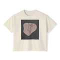 Women's Boxy Tee — Minimal Line Art Floral Silhouette Tee