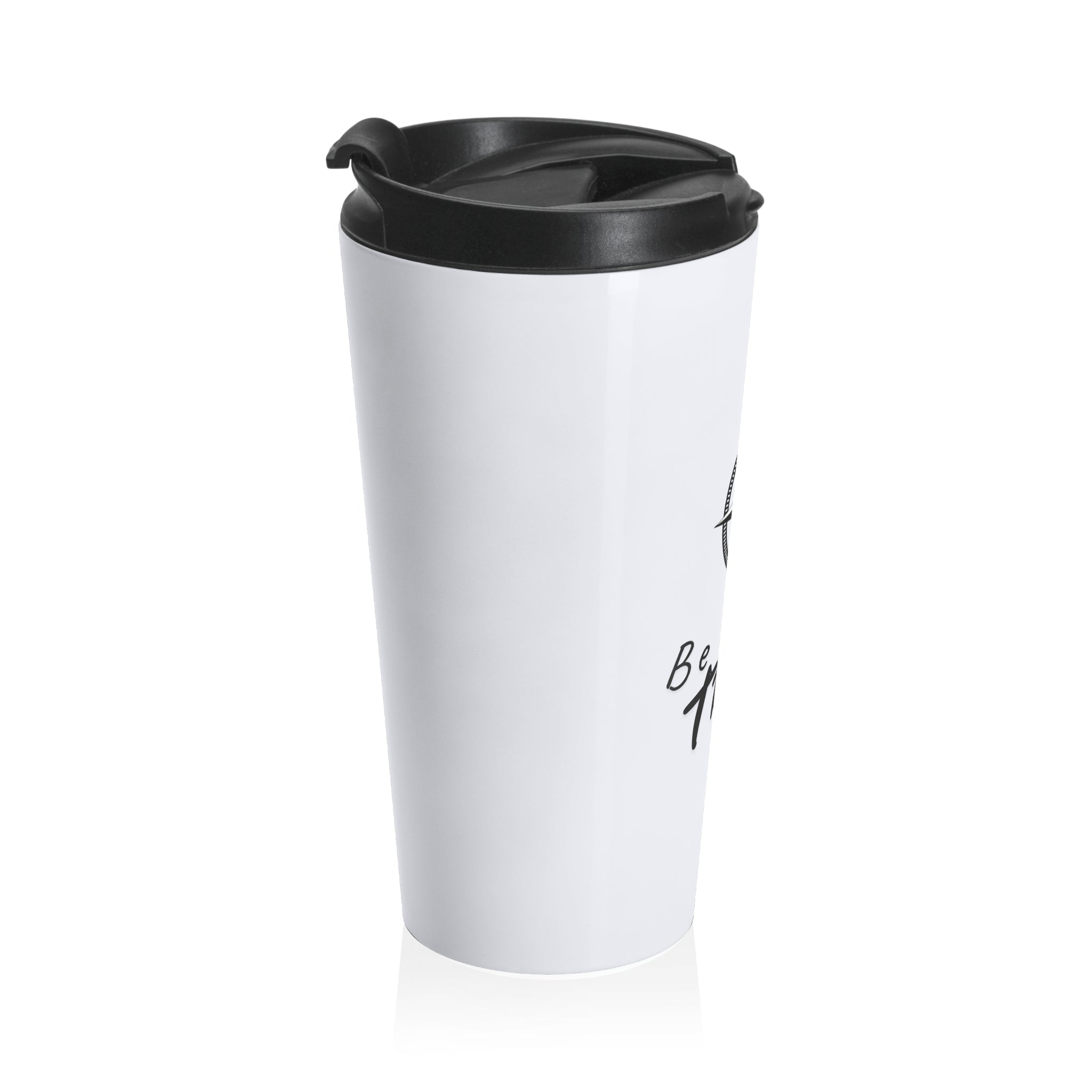 Travel Mug — Compass Design “Be Still & Trust” Stainless Steel Tumbler