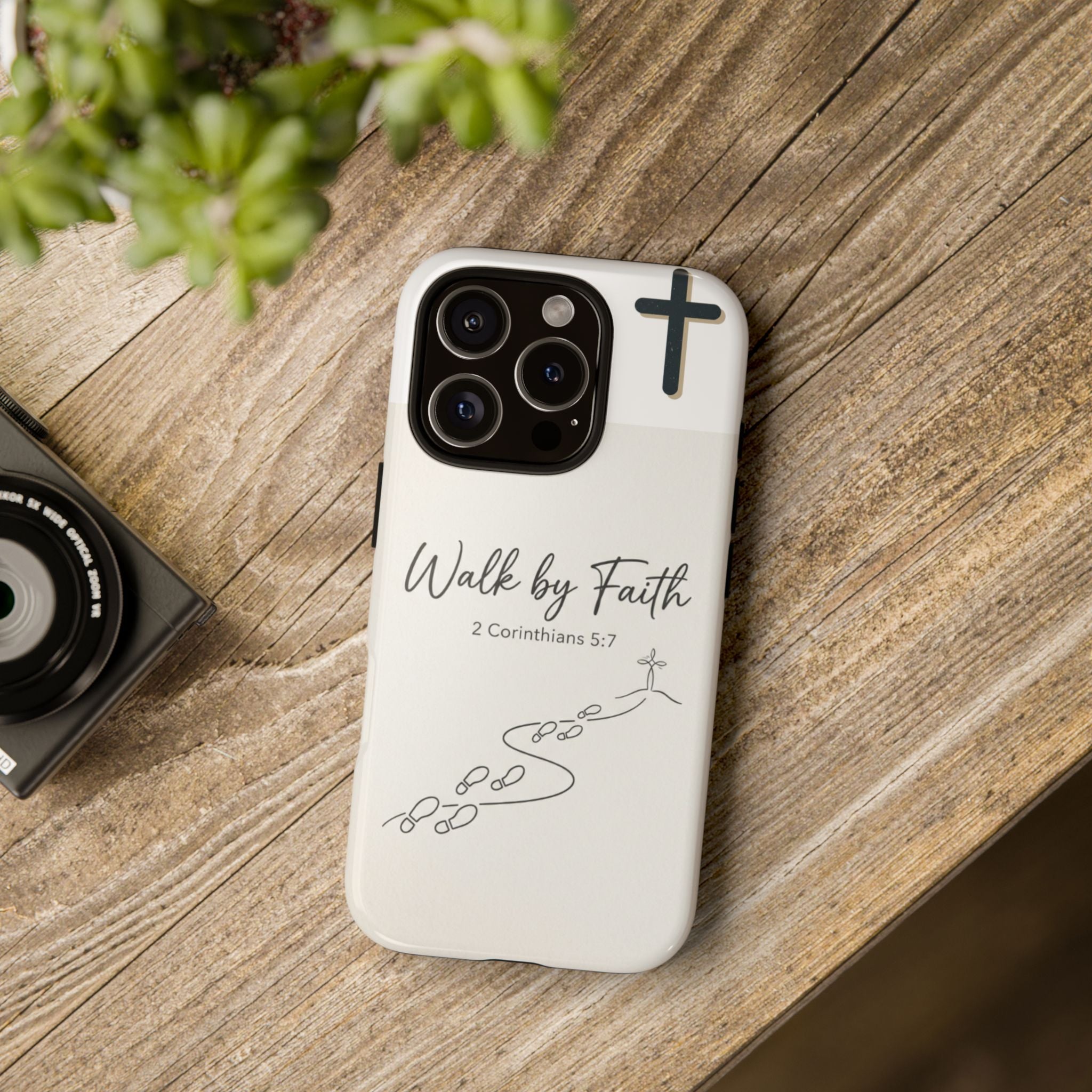 Christian Phone Case — "Walk by Faith" 2 Corinthians 5:7 Protective Tough Case