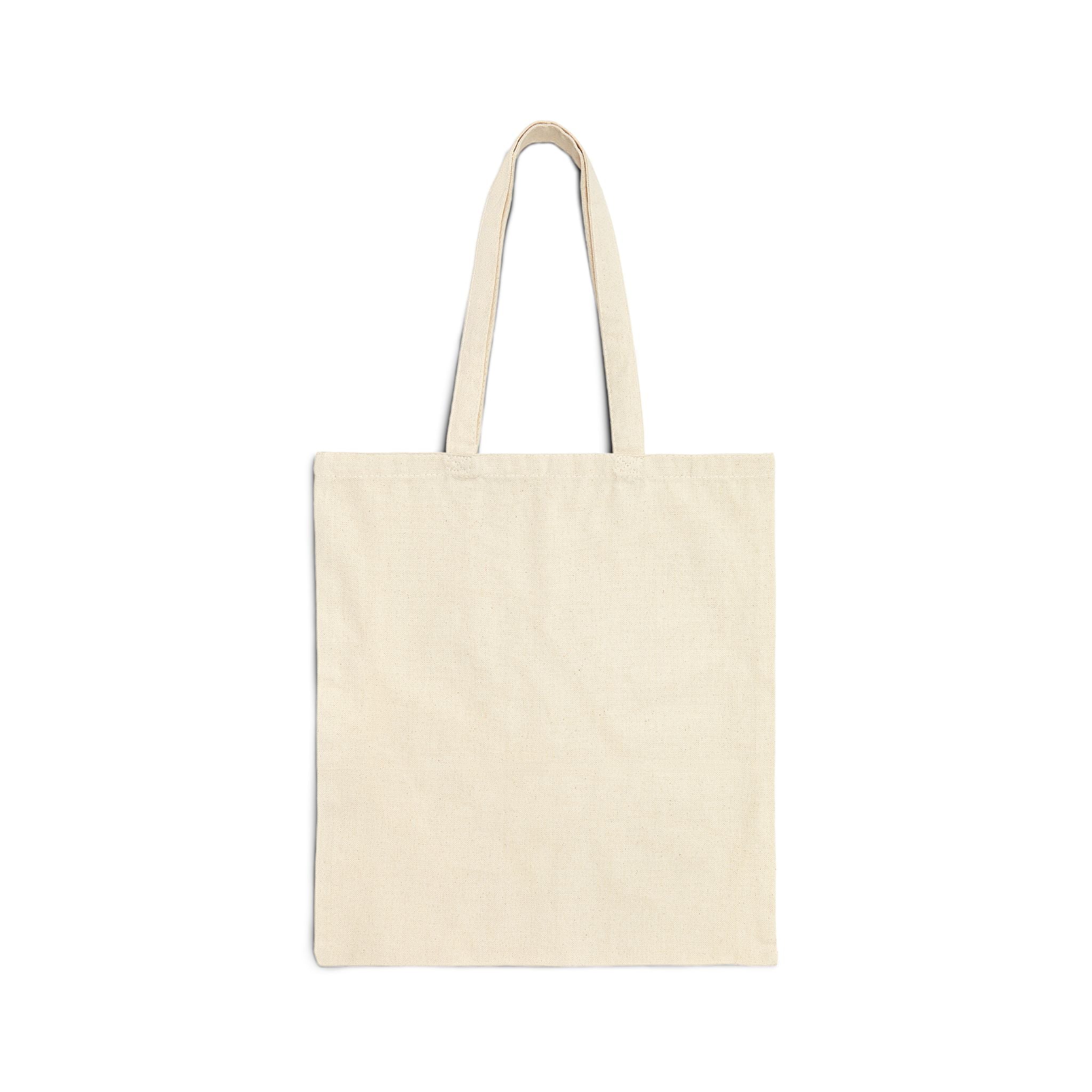 Floral Bible Verse Tote Bag — "Blessed is She" Cotton Canvas Book Bag