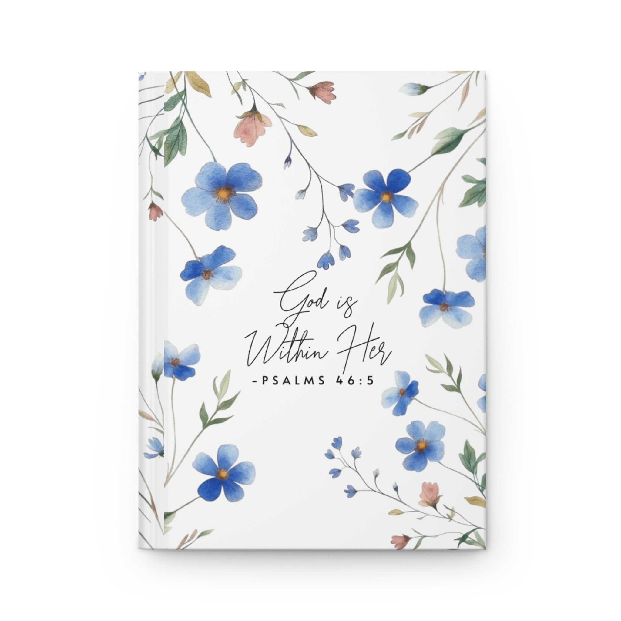 Floral Psalms Hardcover Journal — "God is Within Her" Inspirational Notebook