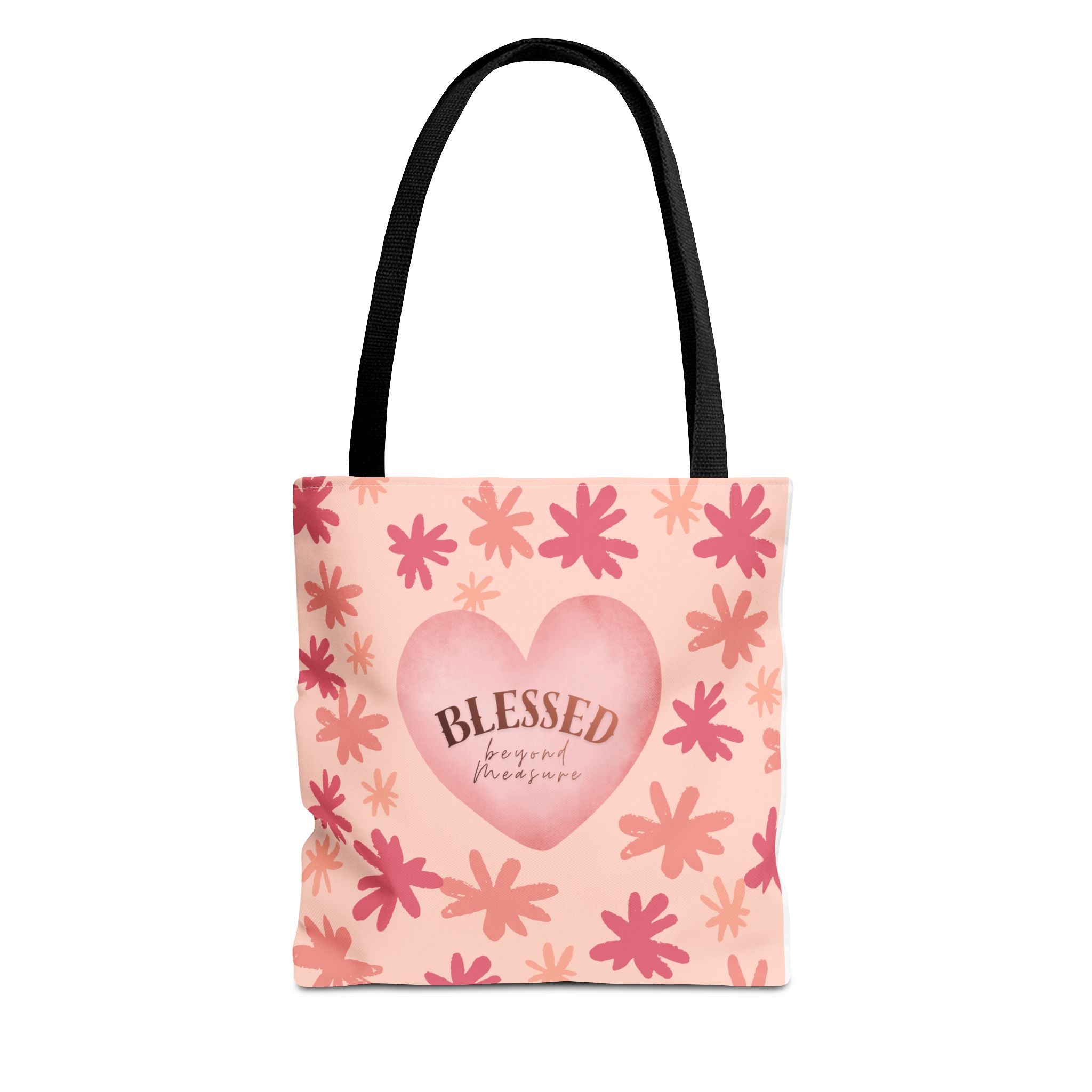 Blessed Heart Floral Tote Bag - Pink All-Over-Print Canvas Tote
