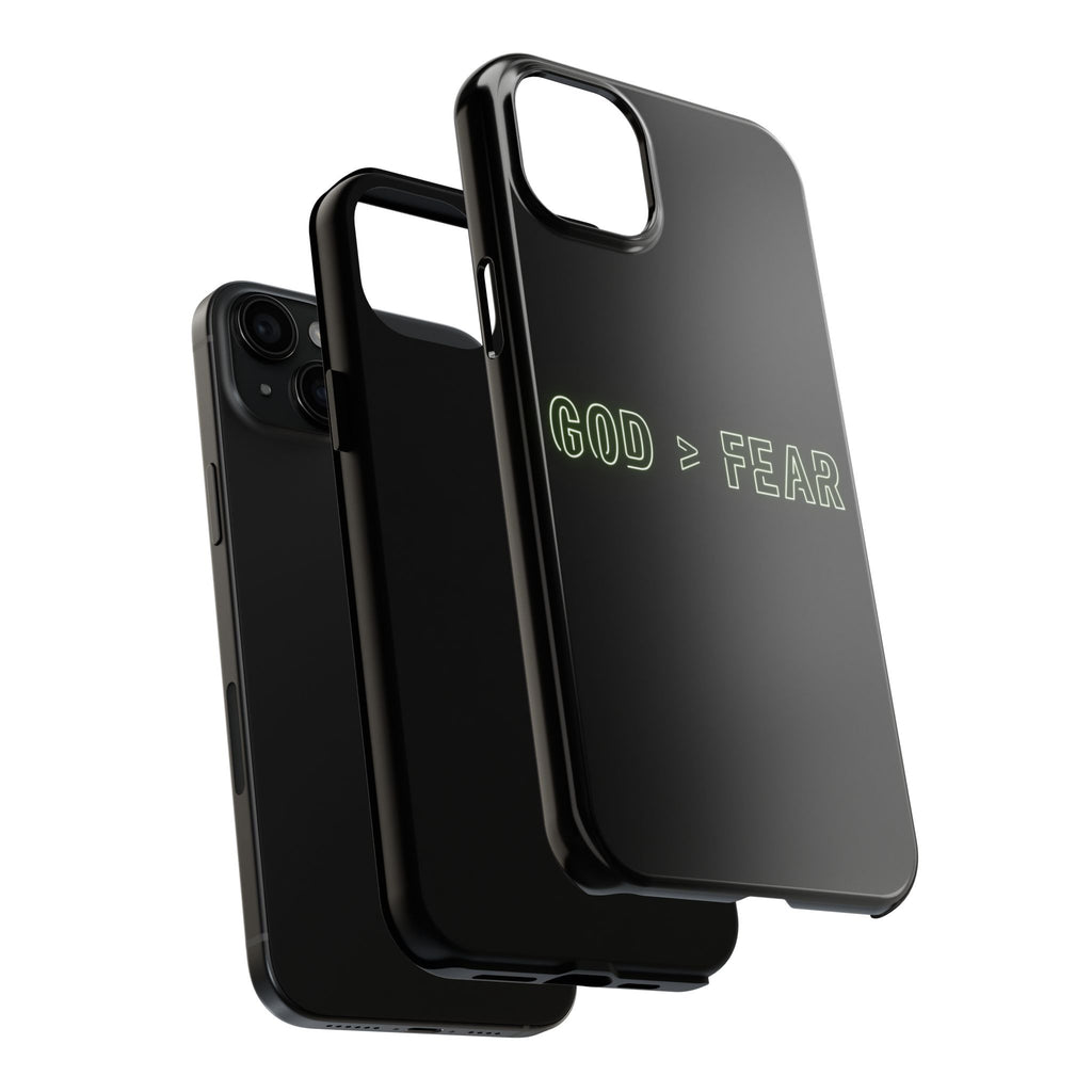 God > Fear Tough Phone Case — Neon Faith Protective iPhone Cover