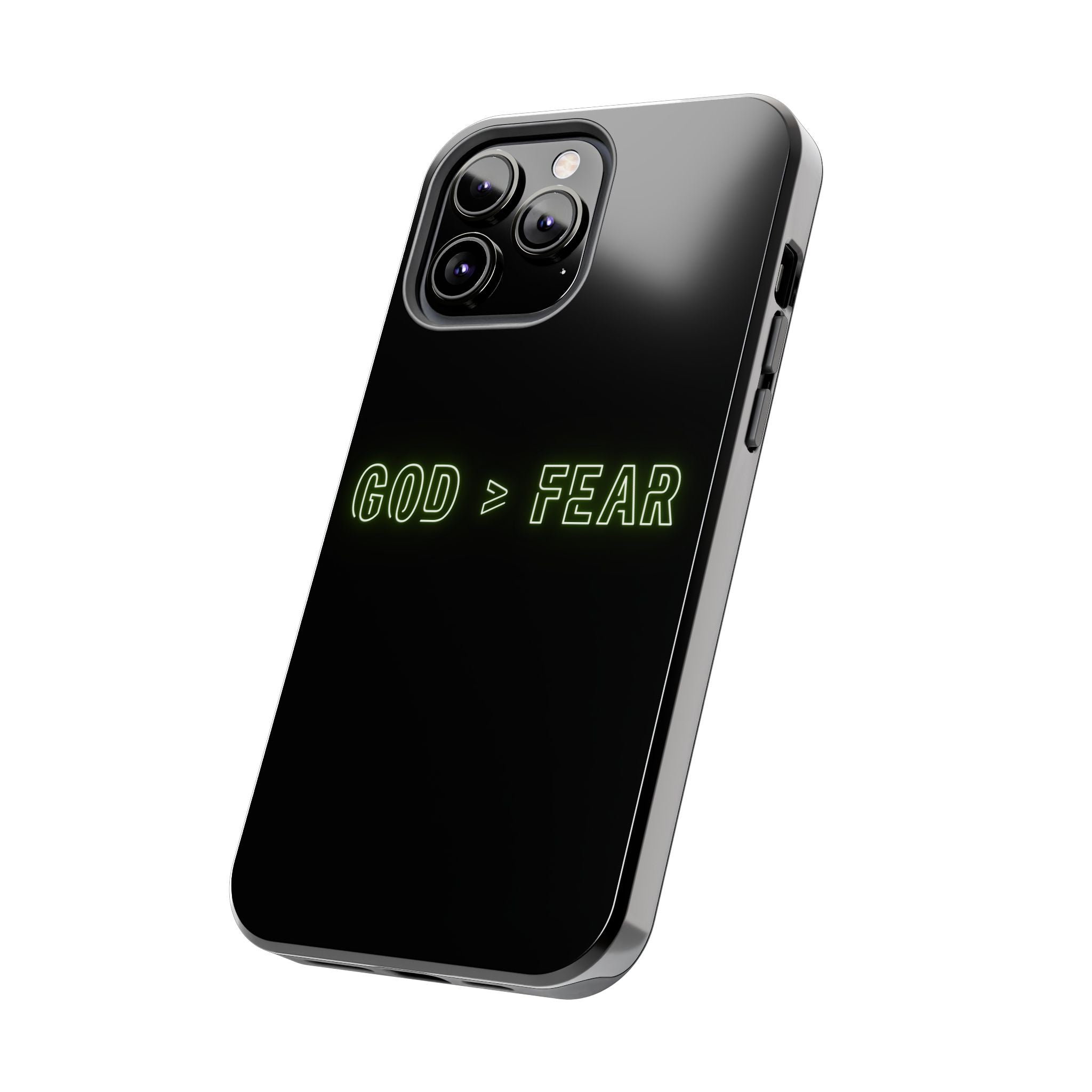 God > Fear Tough Phone Case — Neon Faith Protective iPhone Cover