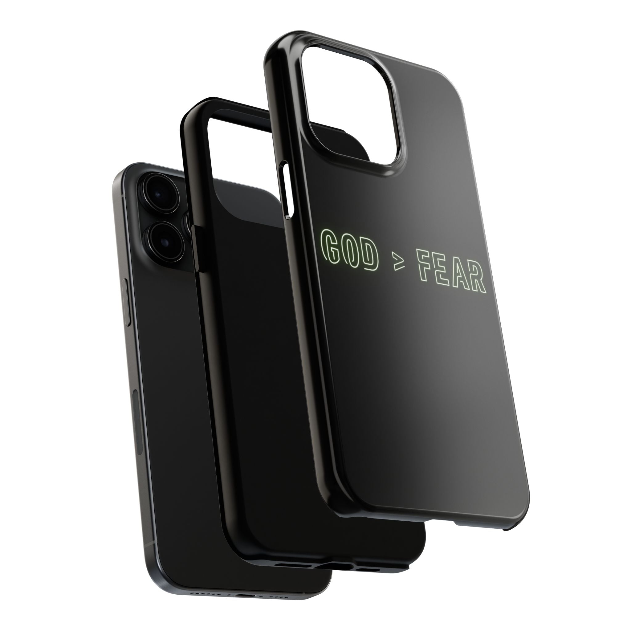 God > Fear Tough Phone Case — Neon Faith Protective iPhone Cover