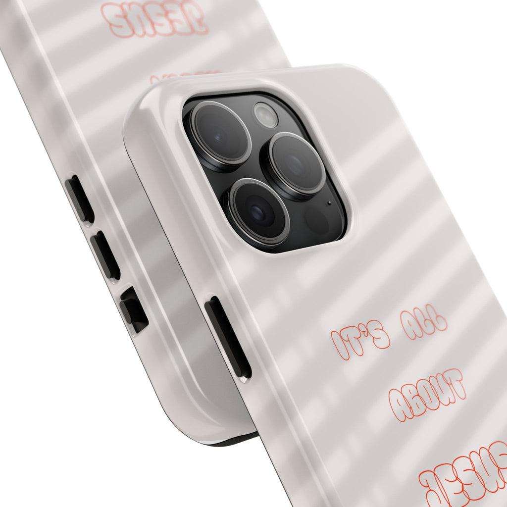 Tough Phone Case — "It's All About Jesus" Minimalist Christian Phone Cover