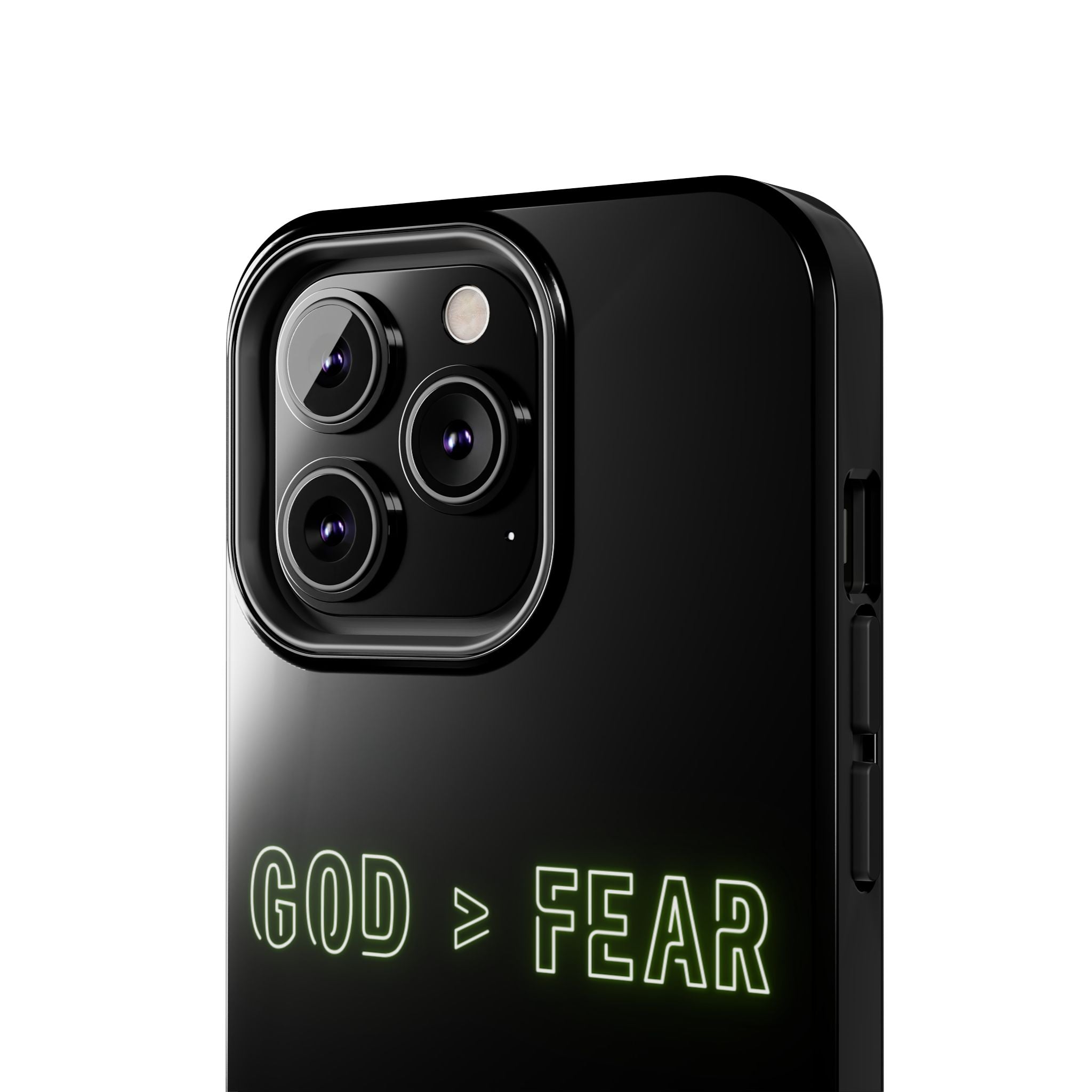 God > Fear Tough Phone Case — Neon Faith Protective iPhone Cover