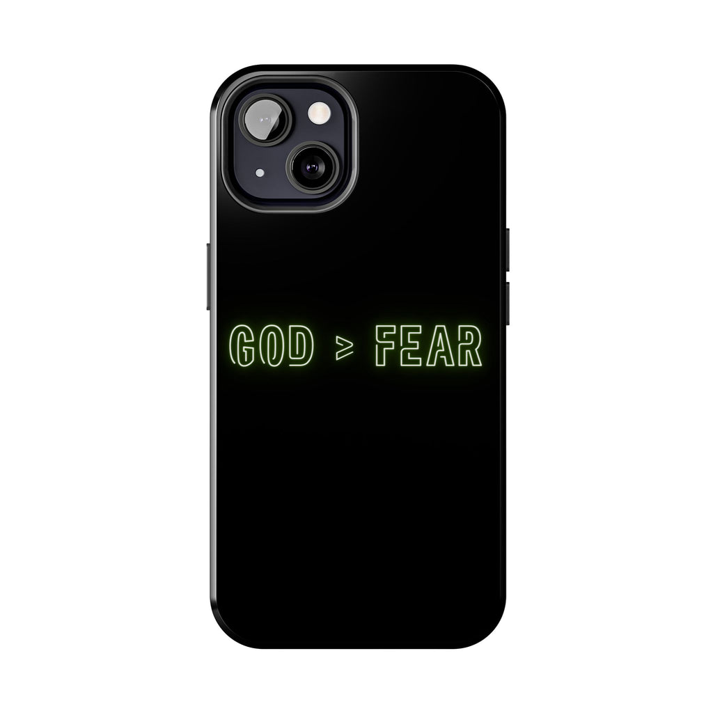 God > Fear Tough Phone Case — Neon Faith Protective iPhone Cover