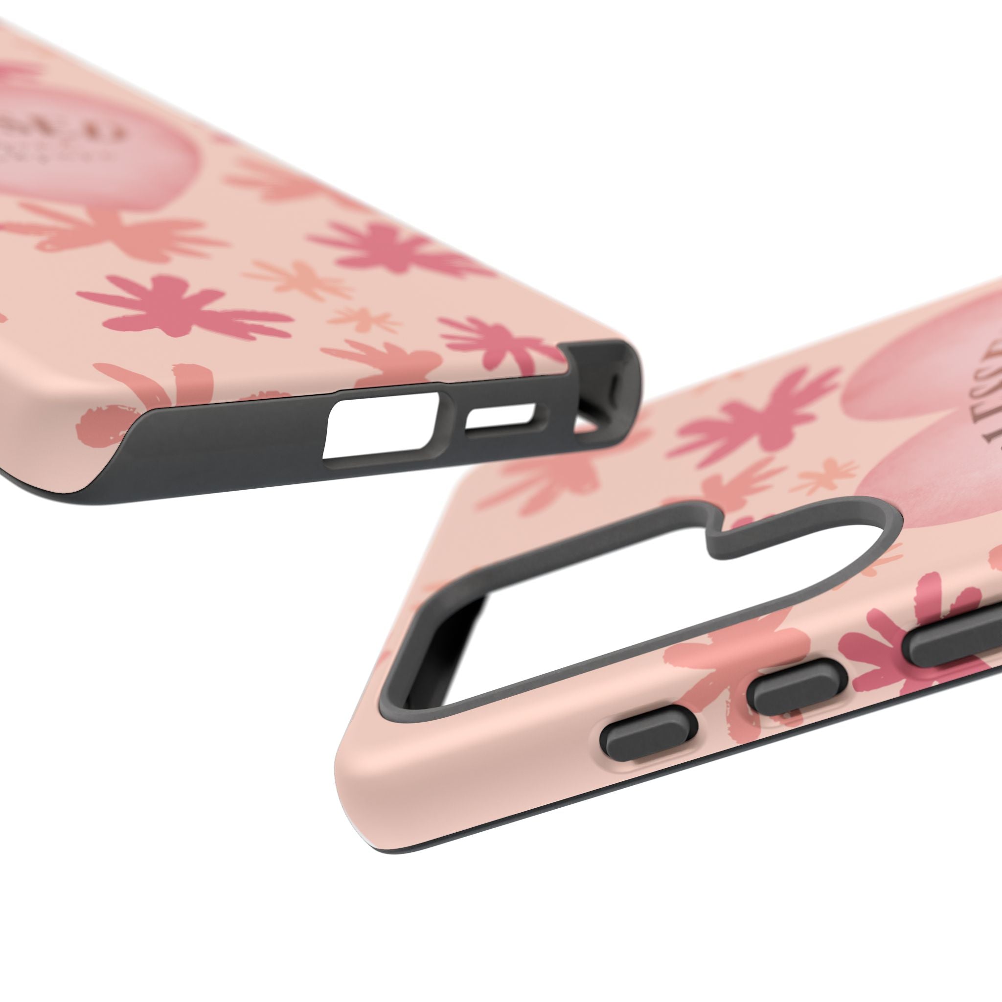 Blessed Heart Floral Phone Case — Pink 'Blessed Beyond Measure' Protective Tough Case