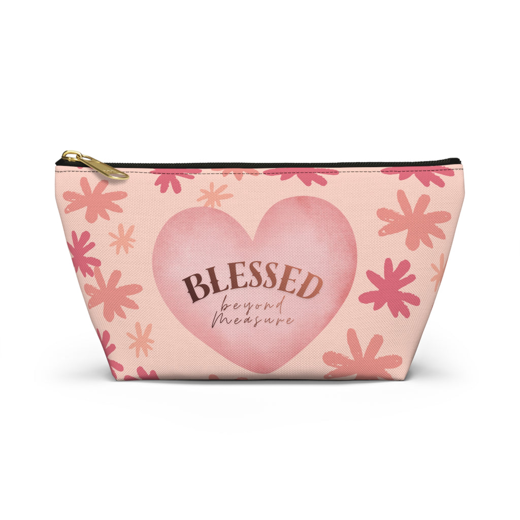Blessed Heart Floral Accessory Pouch