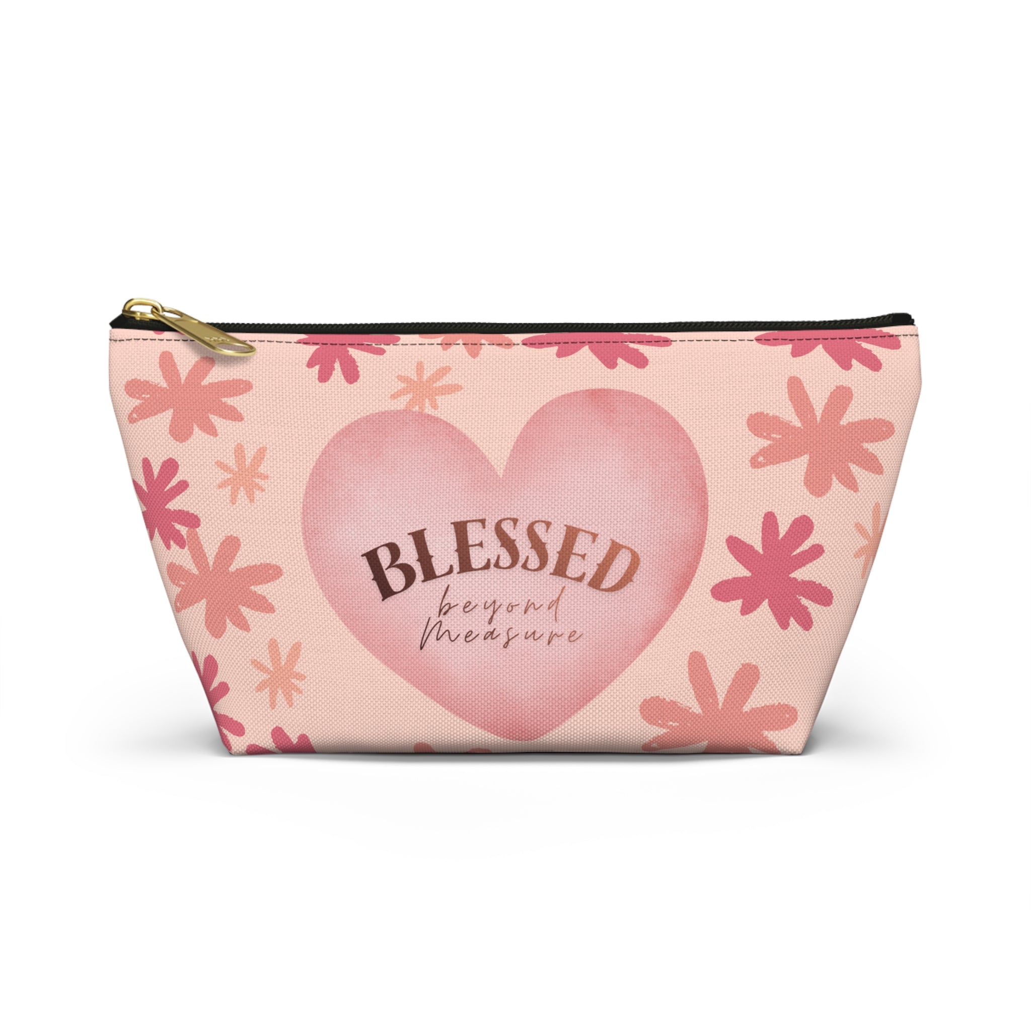 Blessed Heart Floral Accessory Pouch