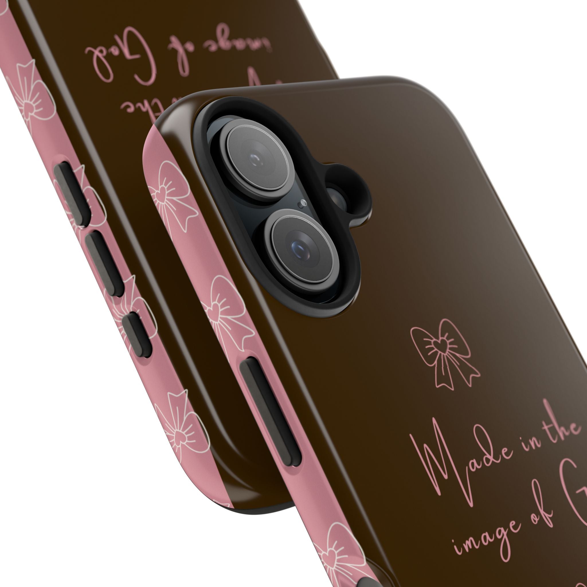 Made in the Image of God Tough Phone Case – Feminine Bow Christian Protective Cover