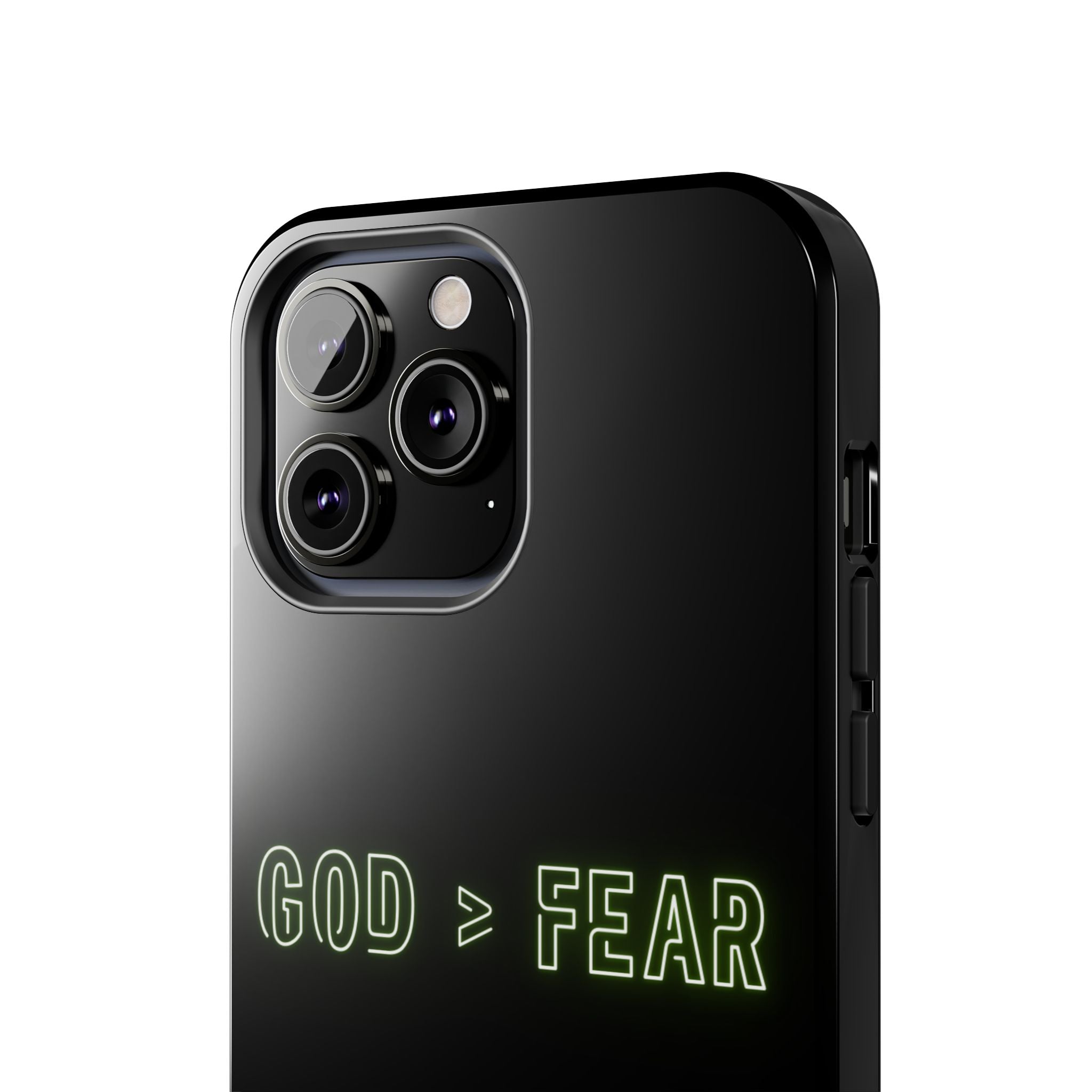 God > Fear Tough Phone Case — Neon Faith Protective iPhone Cover