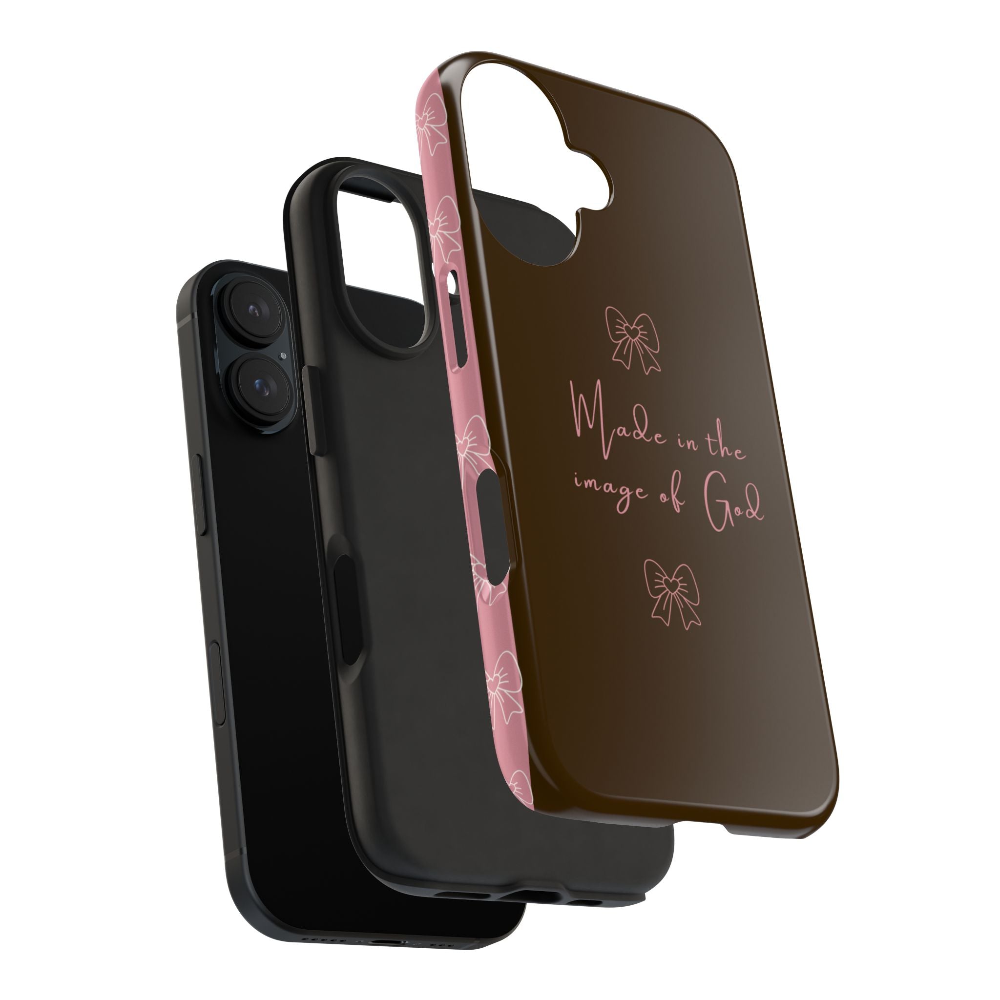 Made in the Image of God Tough Phone Case – Feminine Bow Christian Protective Cover