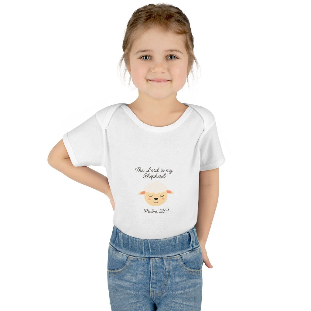 Infant Bodysuit — "The Lord Is My Shepherd" Cute Lamb Baby Onesie (Psalm 23:1)