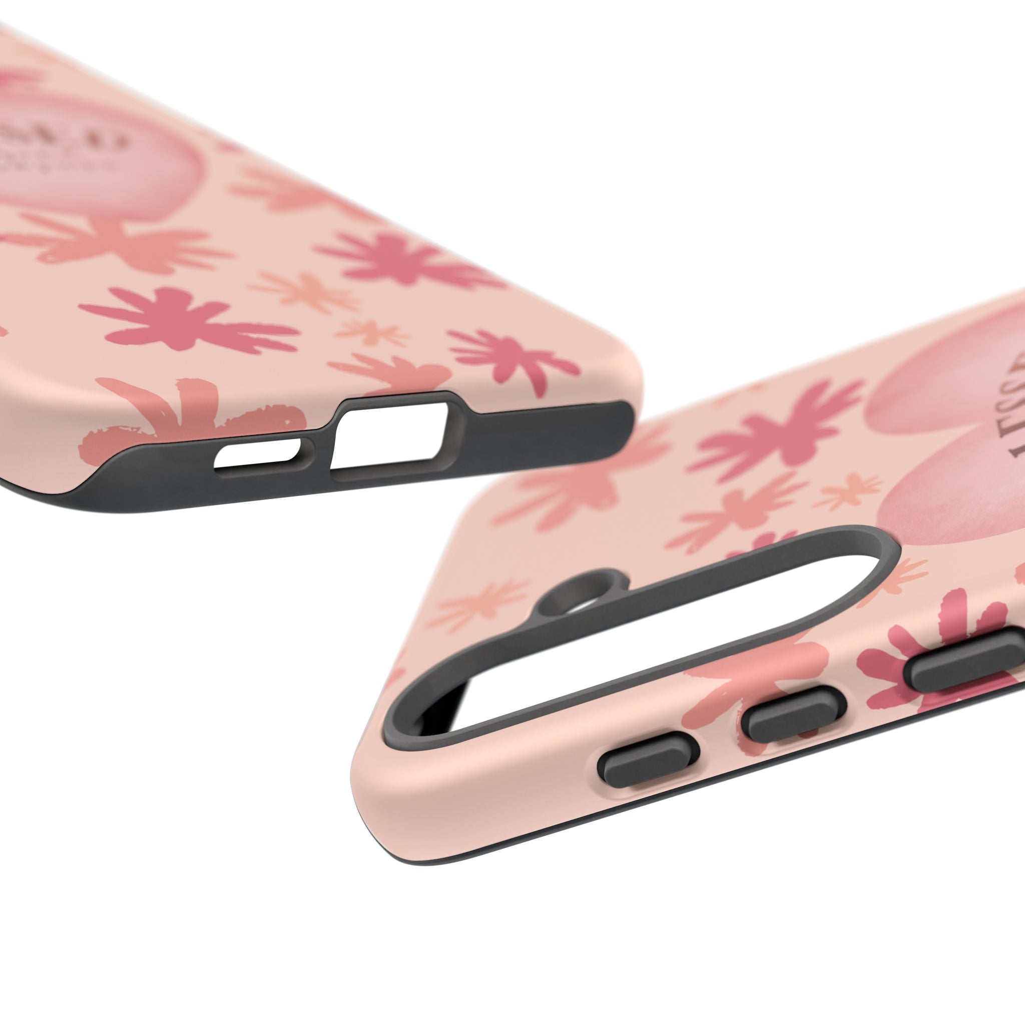 Blessed Heart Floral Phone Case — Pink 'Blessed Beyond Measure' Protective Tough Case