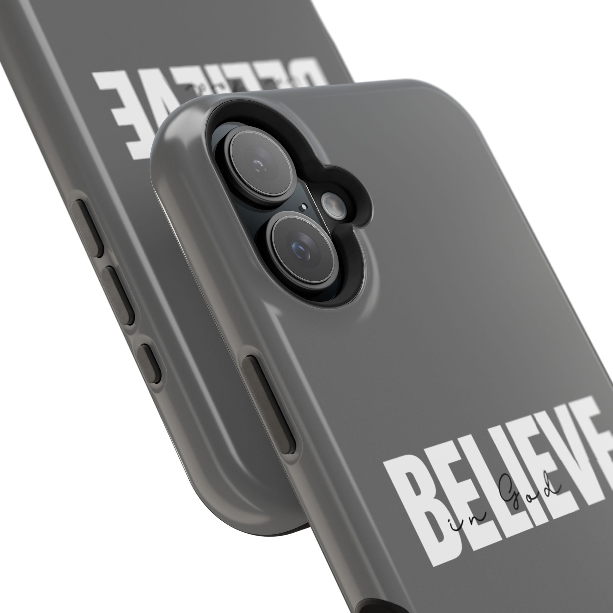 Phone Case — GREY "BELIEVE" Impact-Resistant Protective Cover