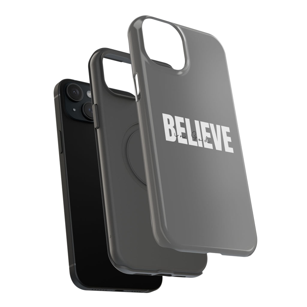 Phone Case — GREY "BELIEVE" Impact-Resistant Protective Cover