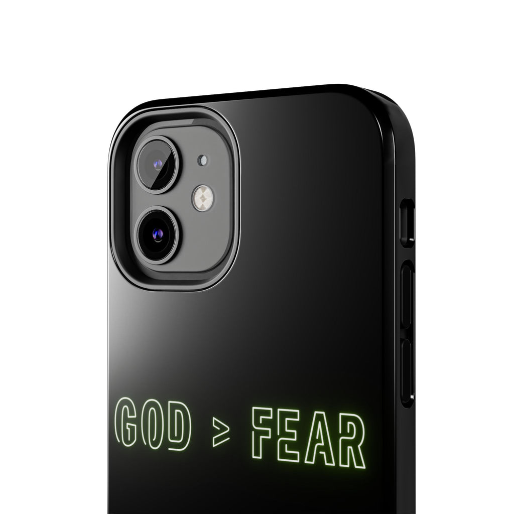 God > Fear Tough Phone Case — Neon Faith Protective iPhone Cover