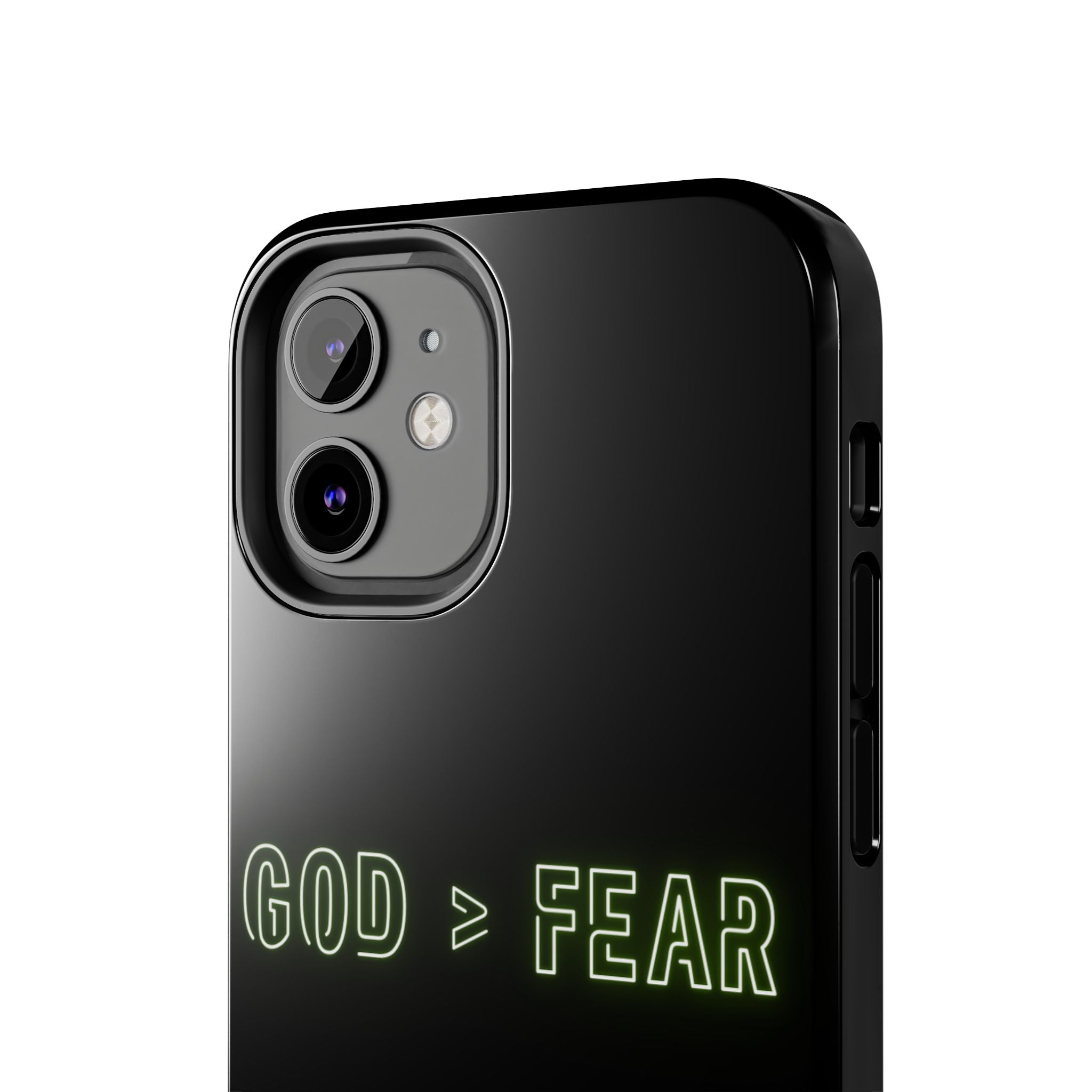God > Fear Tough Phone Case — Neon Faith Protective iPhone Cover