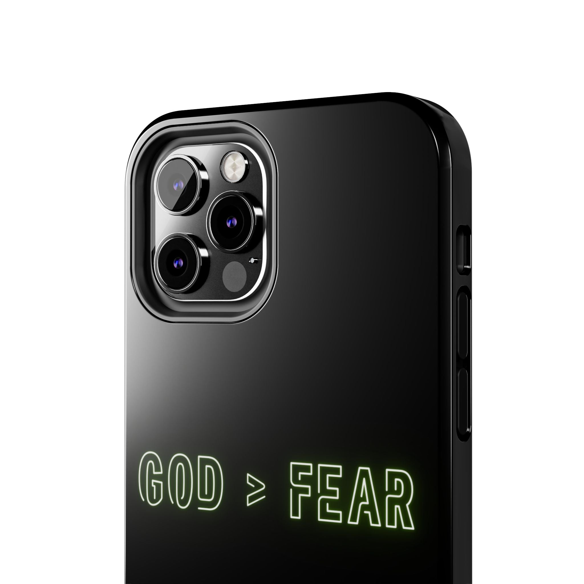 God > Fear Tough Phone Case — Neon Faith Protective iPhone Cover